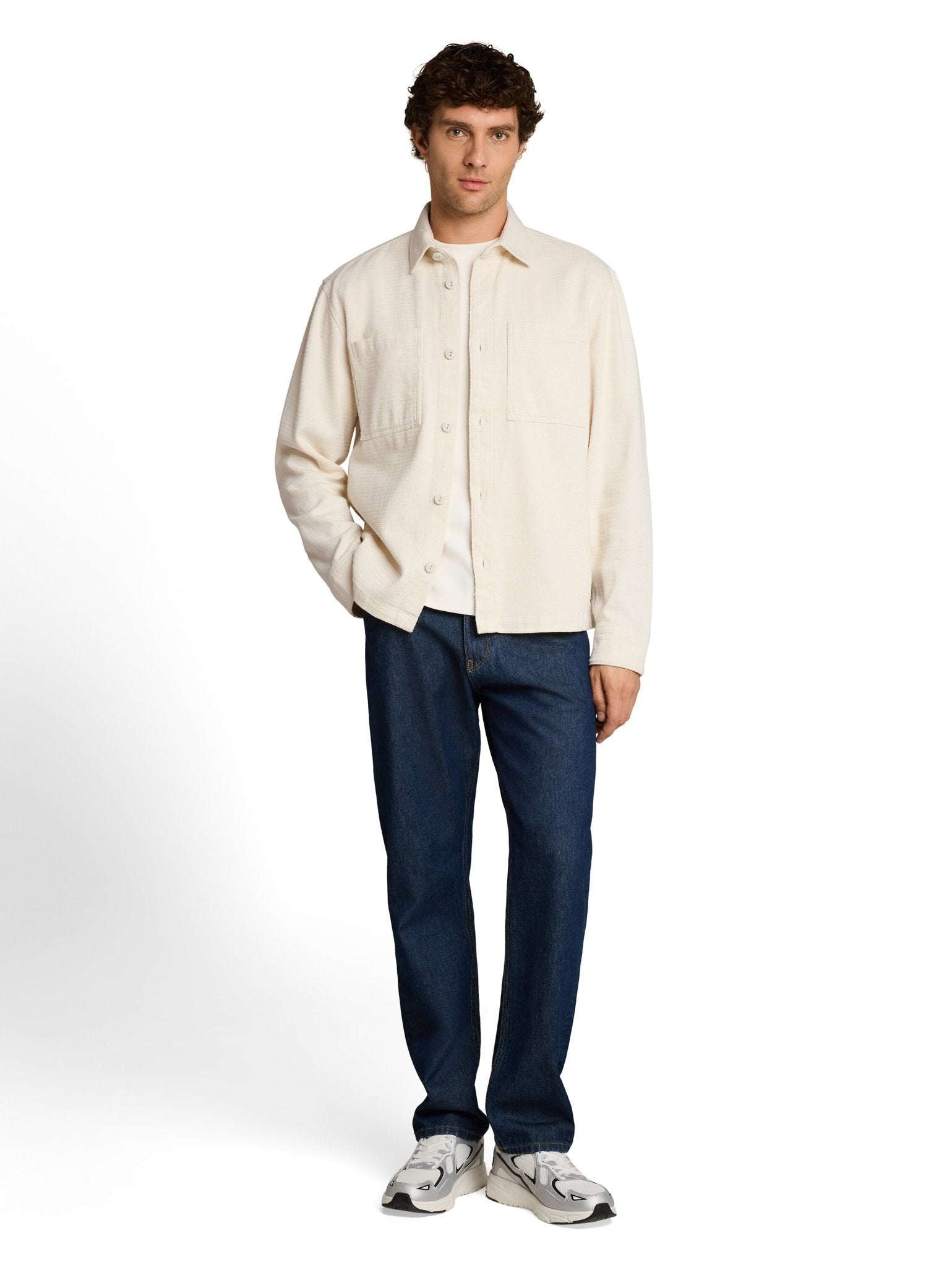 Tom Tailor denim Herren Hemden lang Gardenia White