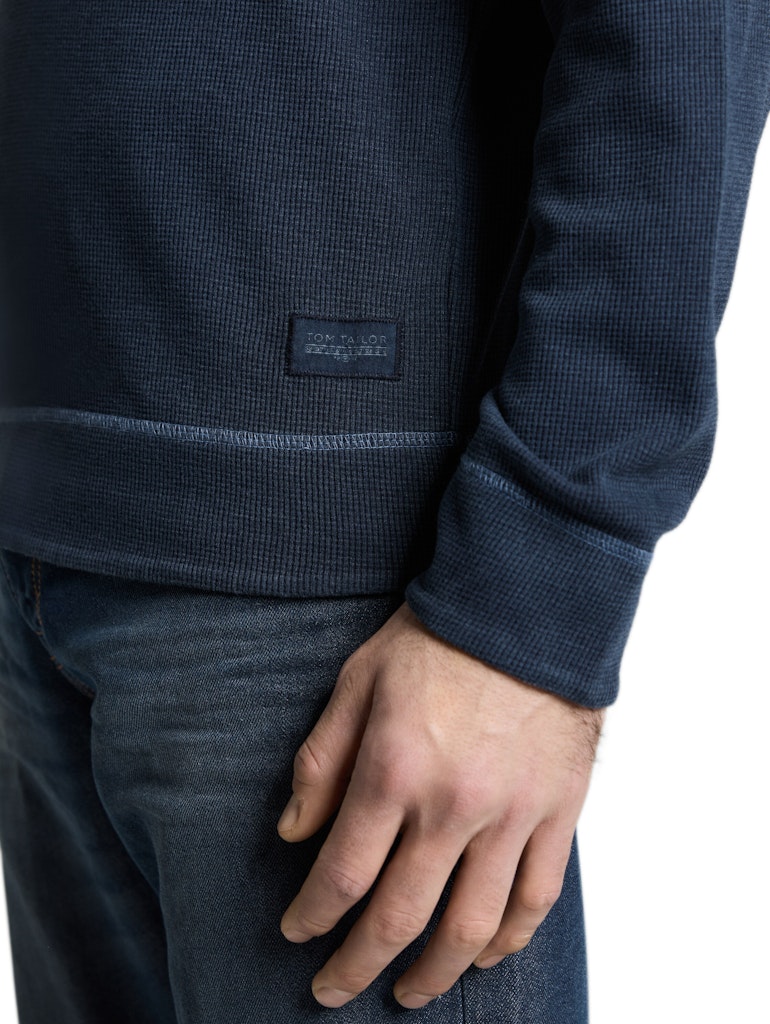 Tom Tailor Herren T-Shirts lang Sky Captain Blu