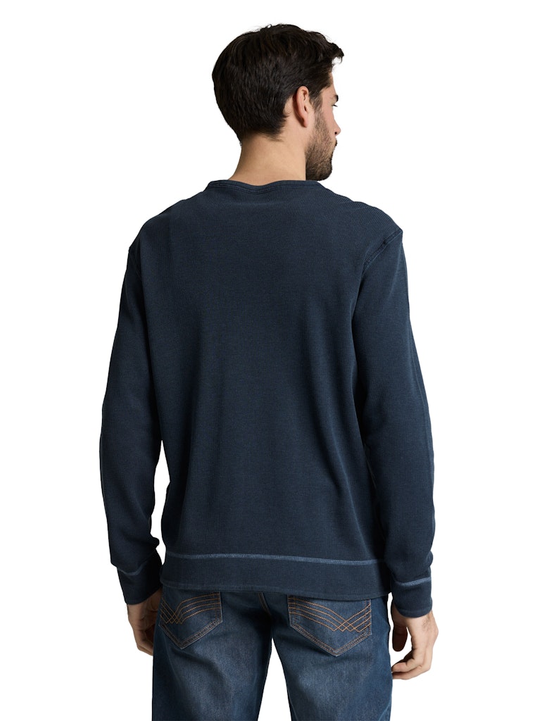 Tom Tailor Herren T-Shirts lang Sky Captain Blu