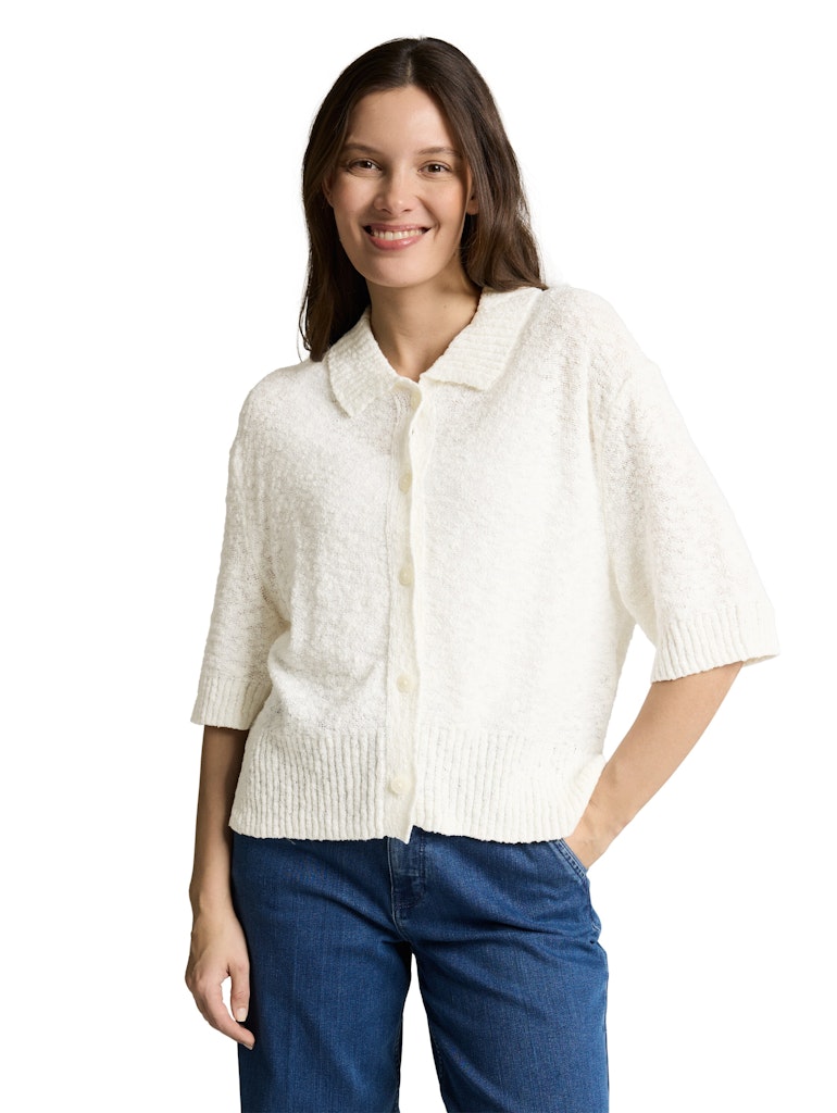 Tom Tailor Damen Strickjacken Whisper White