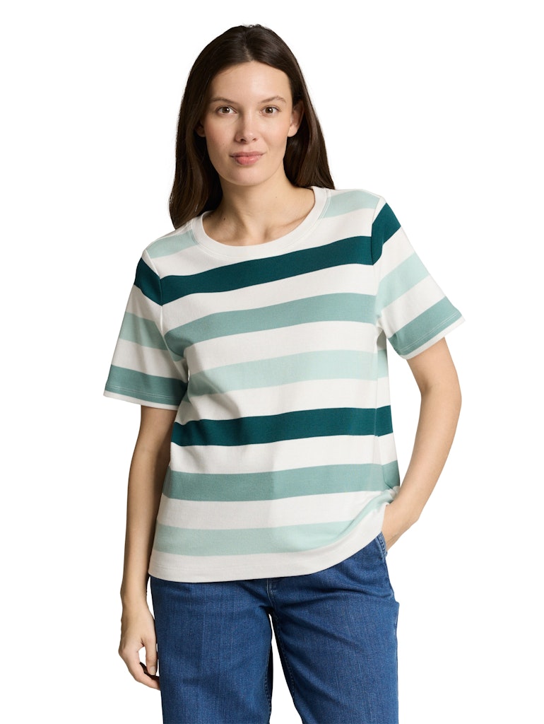 Tom Tailor Damen T-Shirts White Mint Bold