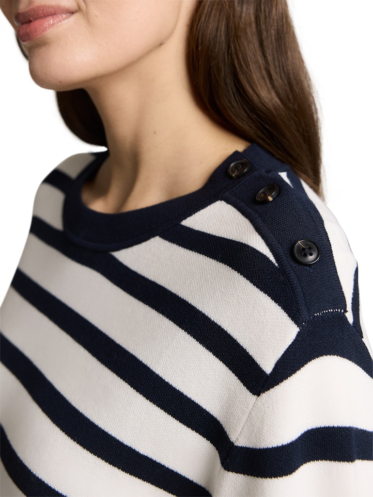 Tom Tailor Damen Pullover White Sky Blue