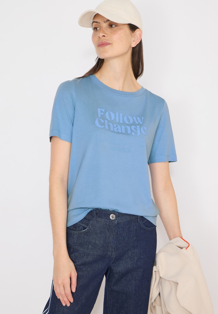 Cecil Damen T-Shirts  Cloud Blu