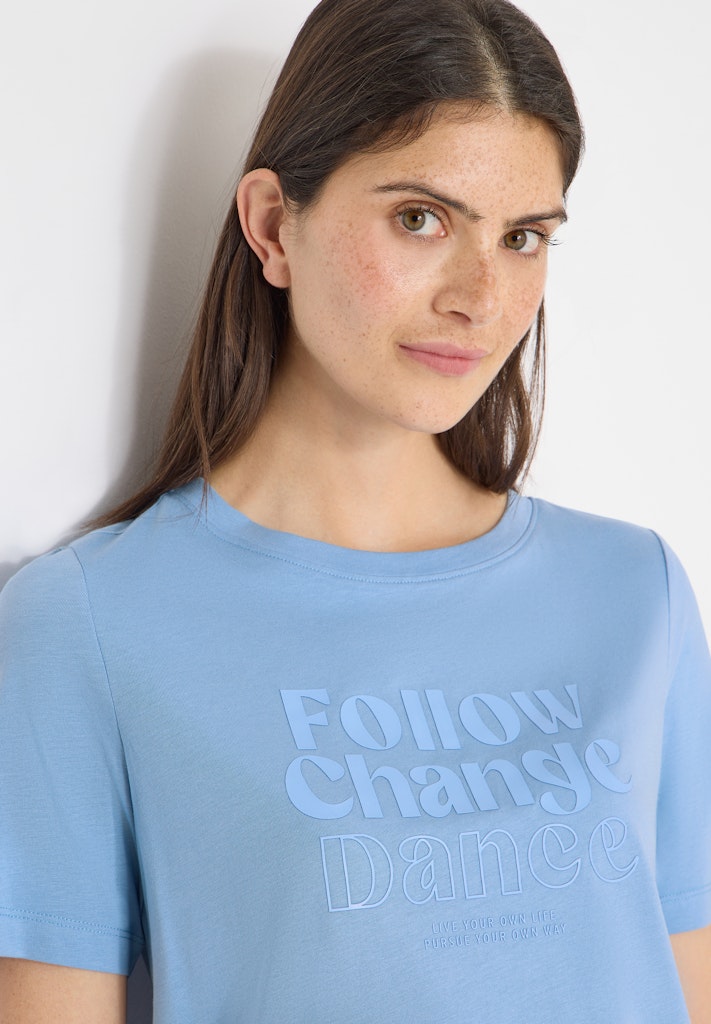 Cecil Damen T-Shirts Cloud Blu