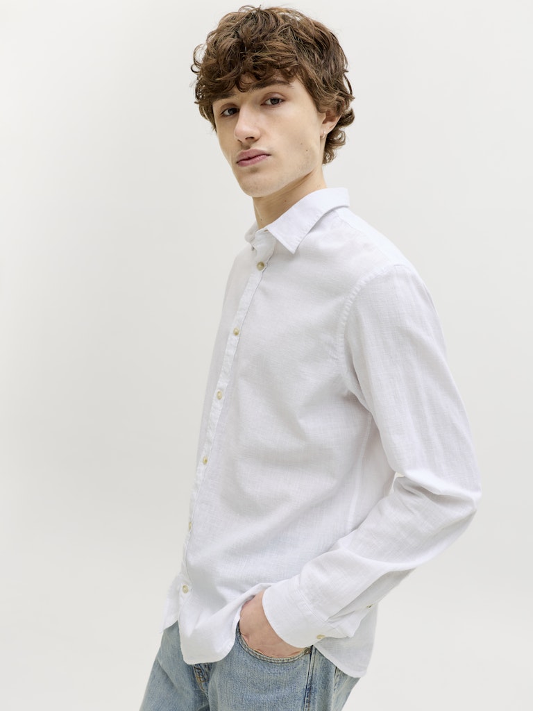 Jack & Jones Herren Hemden lang White