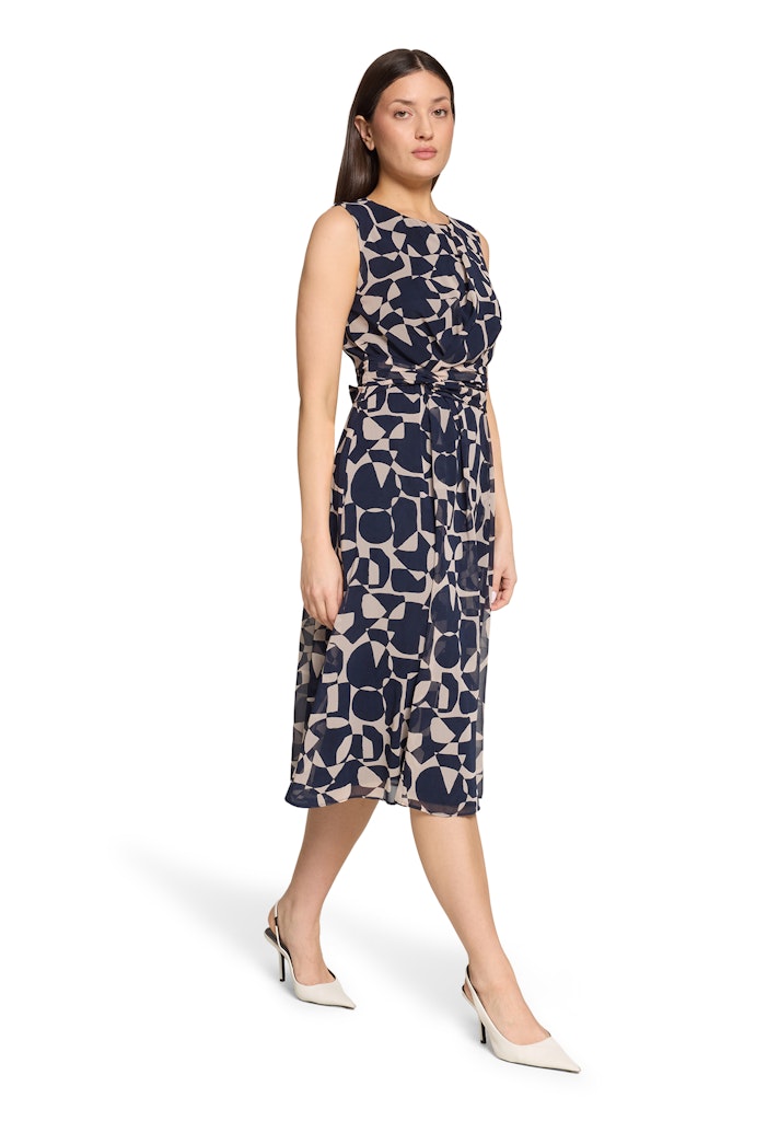 Betty & Co Damen Kleider Dark Blue/Natur