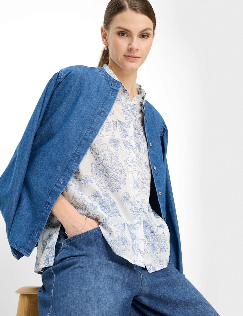 Brax Damen Blusen Vintage Blue