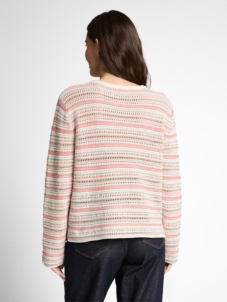 Tom Tailor Damen Pullover Pink Beige Stri