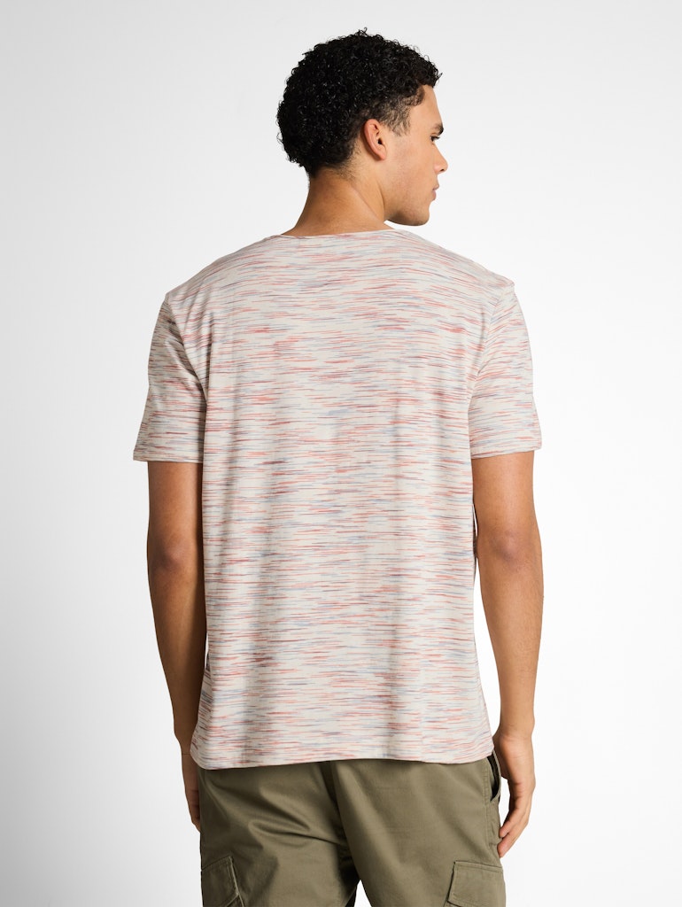 Tom Tailor Herren T-Shirts kurz White Orange Bl