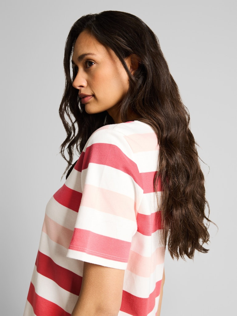 Tom Tailor Damen T-Shirts Coral Offwhite