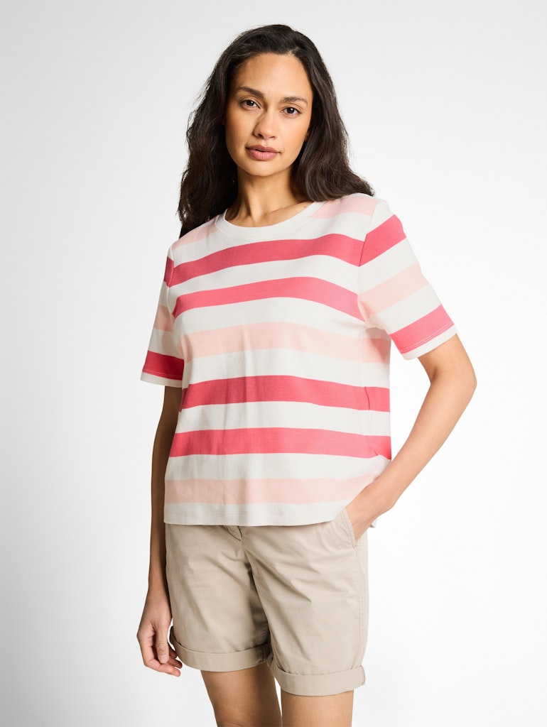 Tom Tailor Damen T-Shirts Coral Offwhite