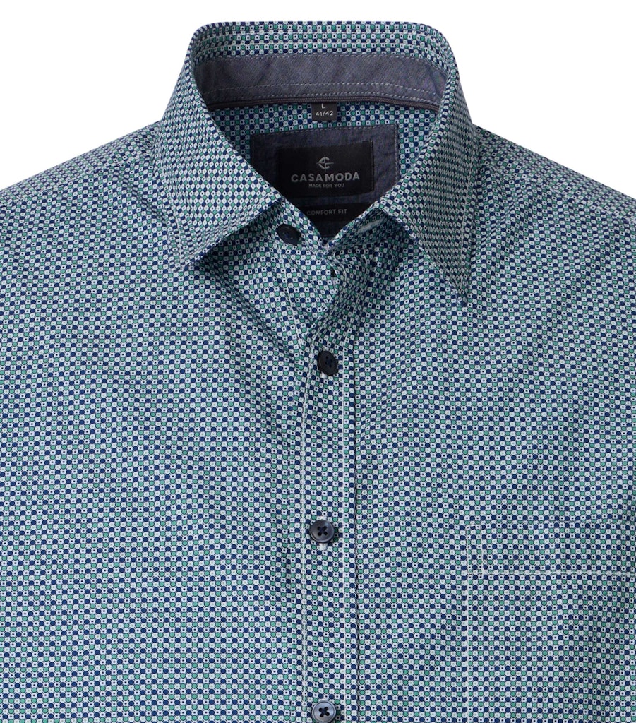 Casa Moda Herren Hemden kurz  Gruen
