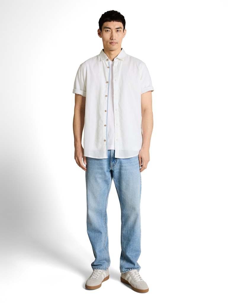 Tom Tailor Herren Hemden kurz White