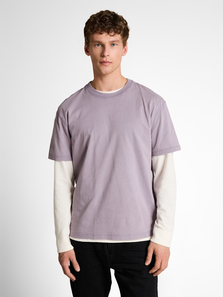 Tom Tailor denim Herren T-Shirts kurz Soft Lilac Grey