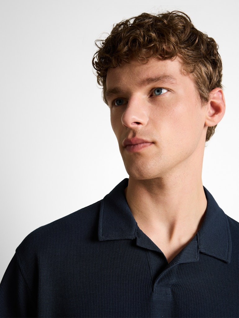 Tom Tailor denim Herren Polo-Shirts Sky Captain Blu