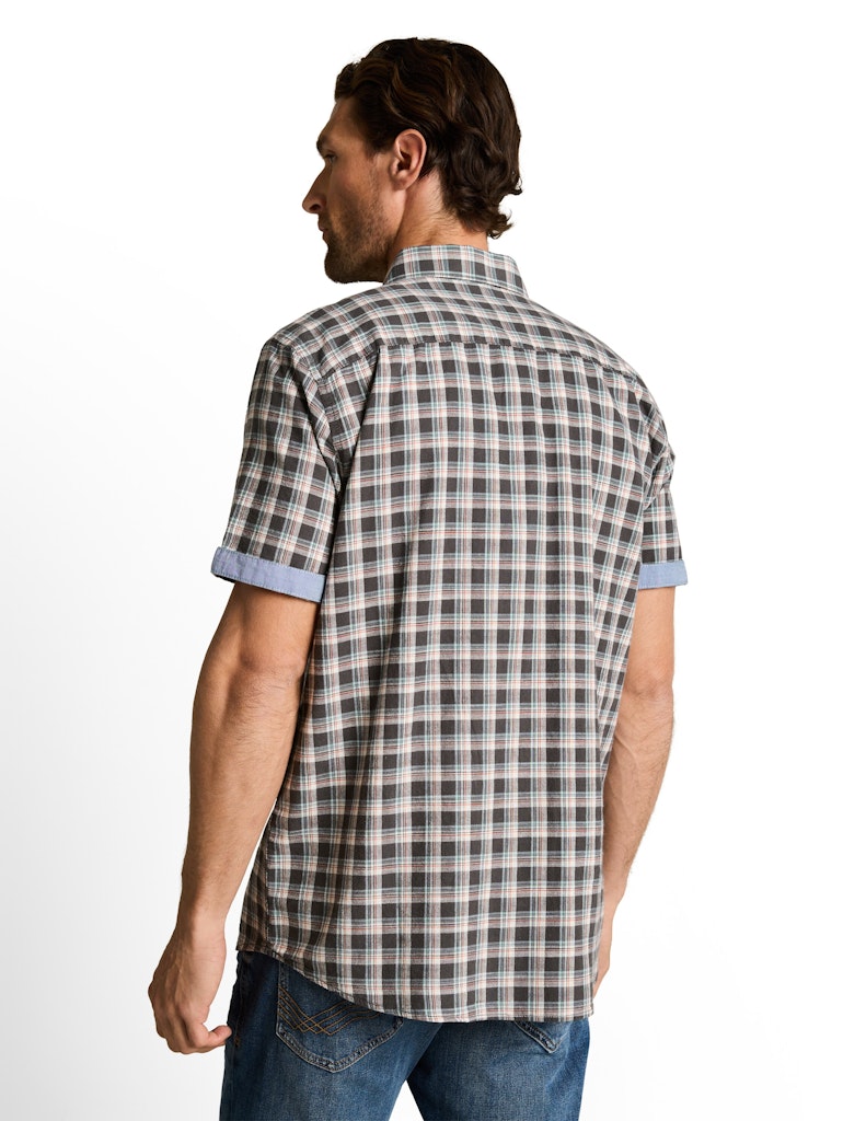 Tom Tailor Herren Hemden kurz Grey White Chec