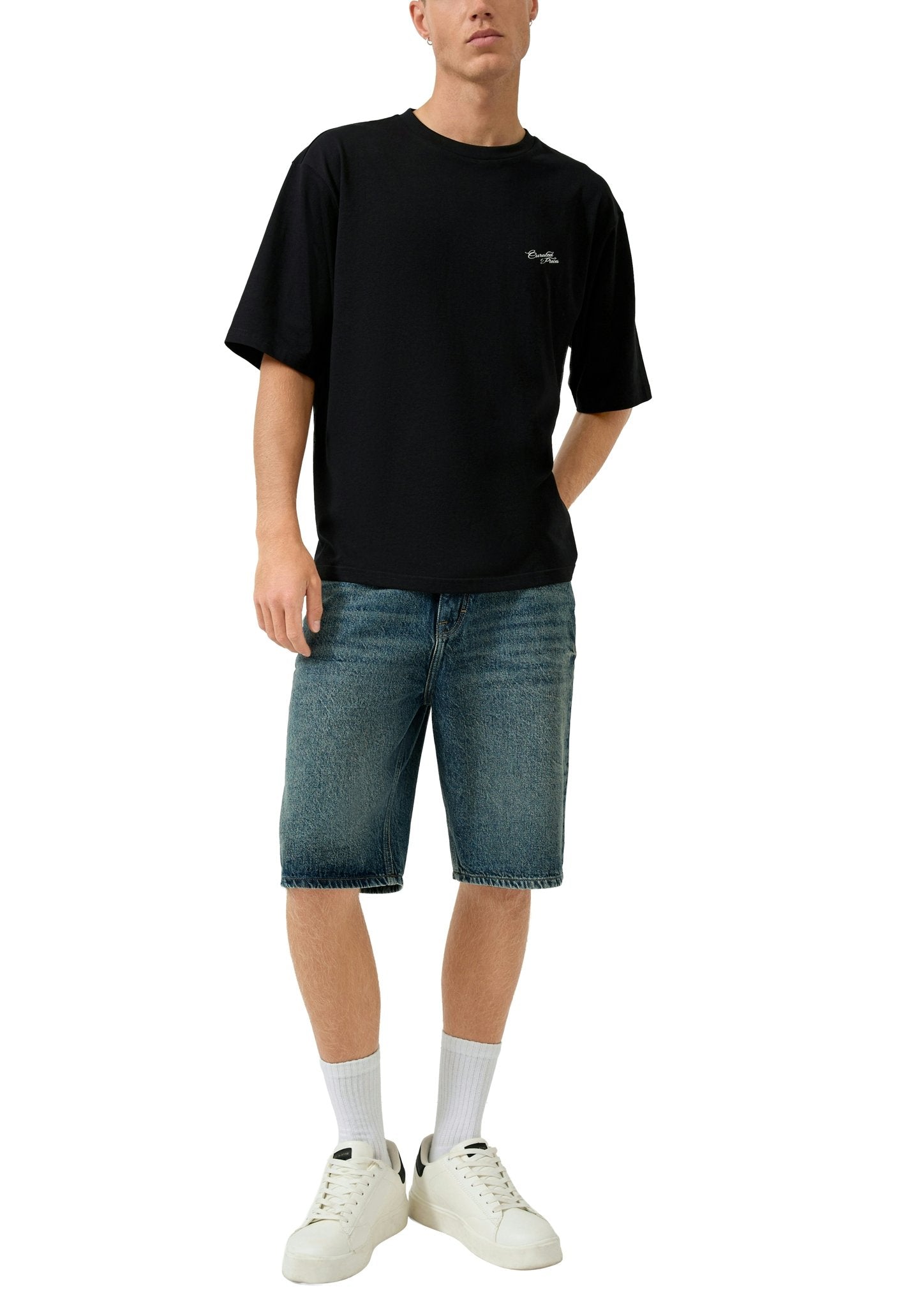 QS by S.Oliver Herren T-Shirts kurz Grey/Black