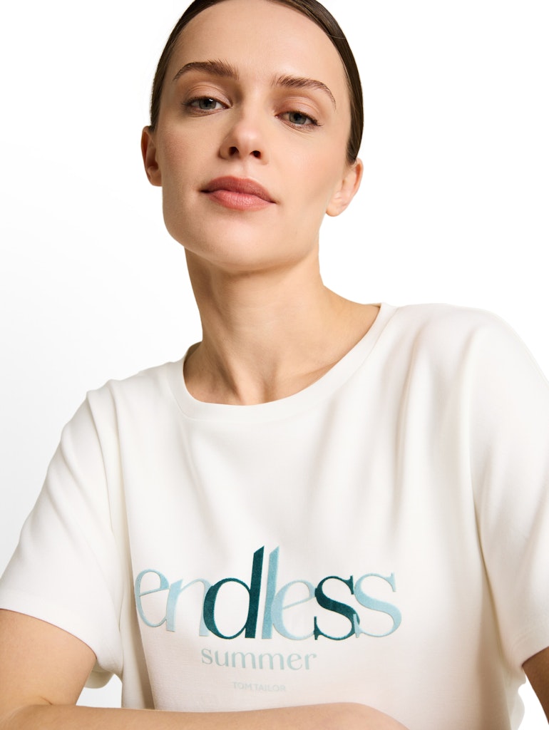 Tom Tailor Damen T-Shirts Whisper White