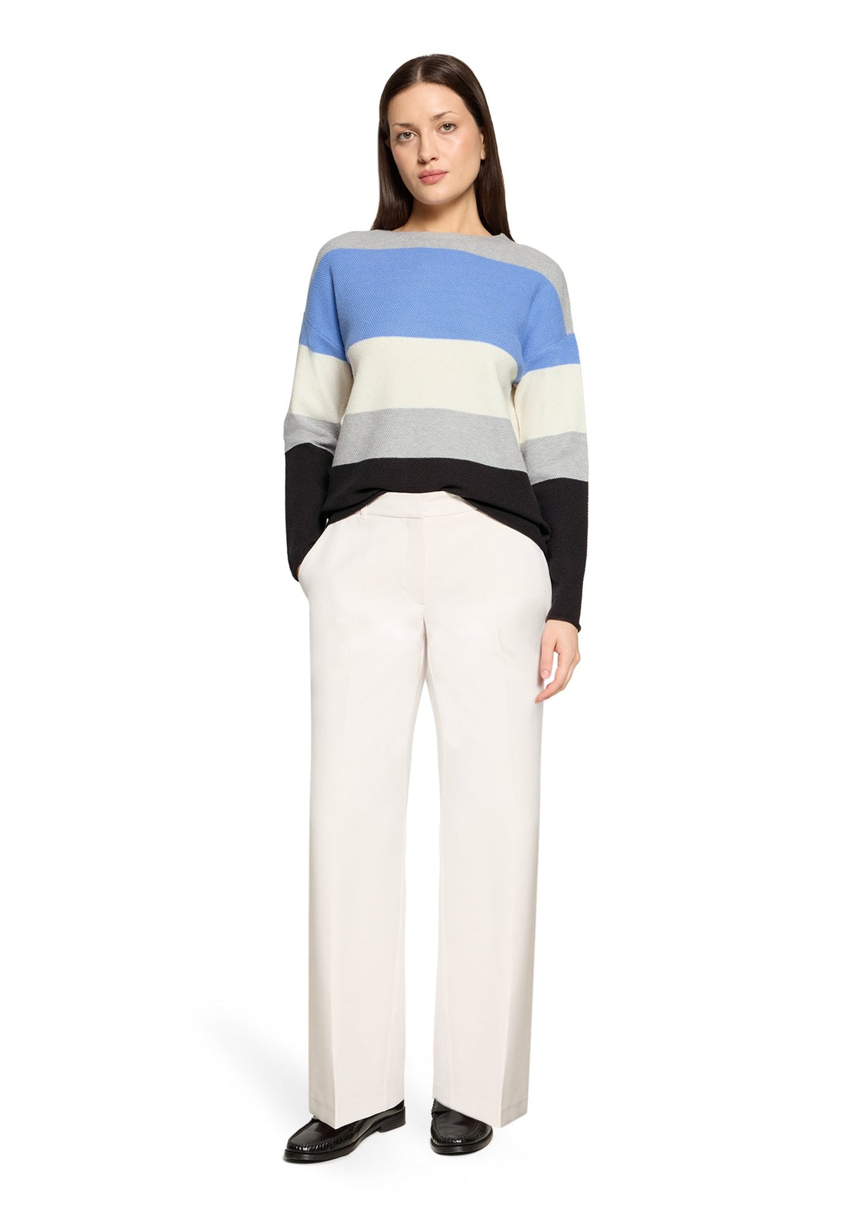 Betty & Co Damen Pullover Light Blue/Grey