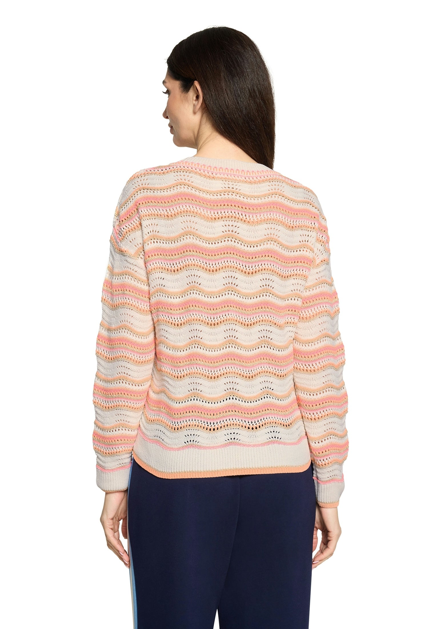 Cartoon Damen Pullover Cream/Orange