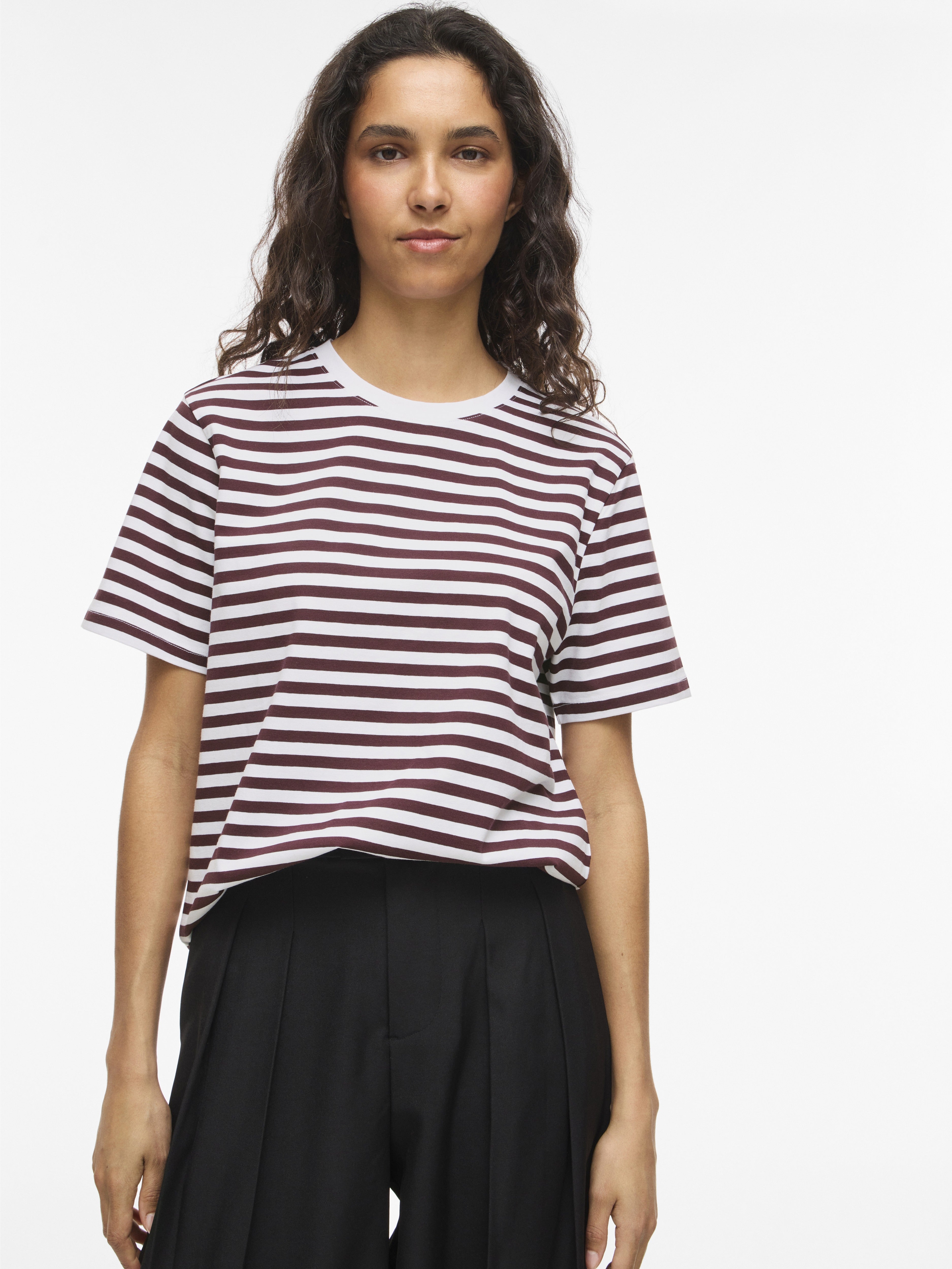 Vila Damen T-Shirts Port Royale/Opt