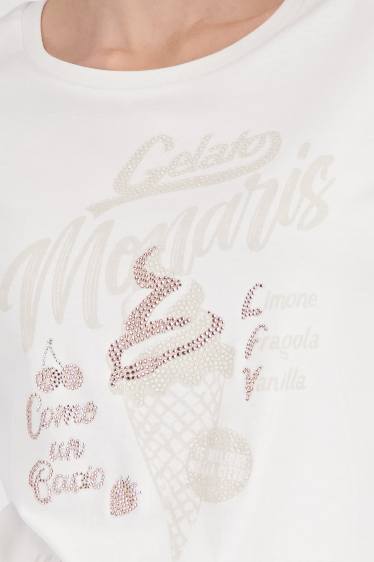 Monari Damen T-Shirts  Cream