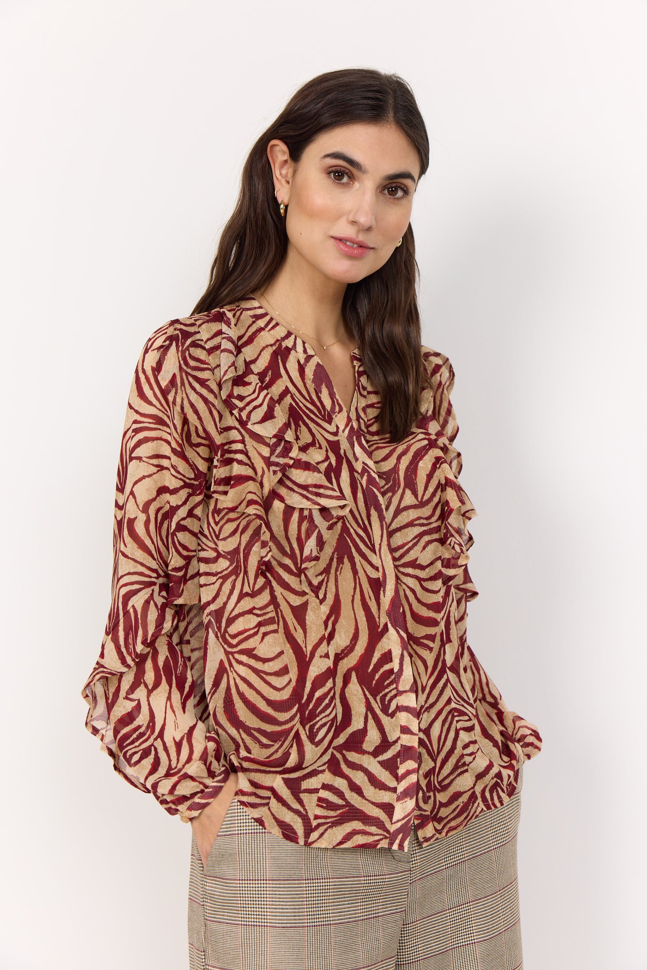 Soya Concept Damen T-Shirts Red Combi