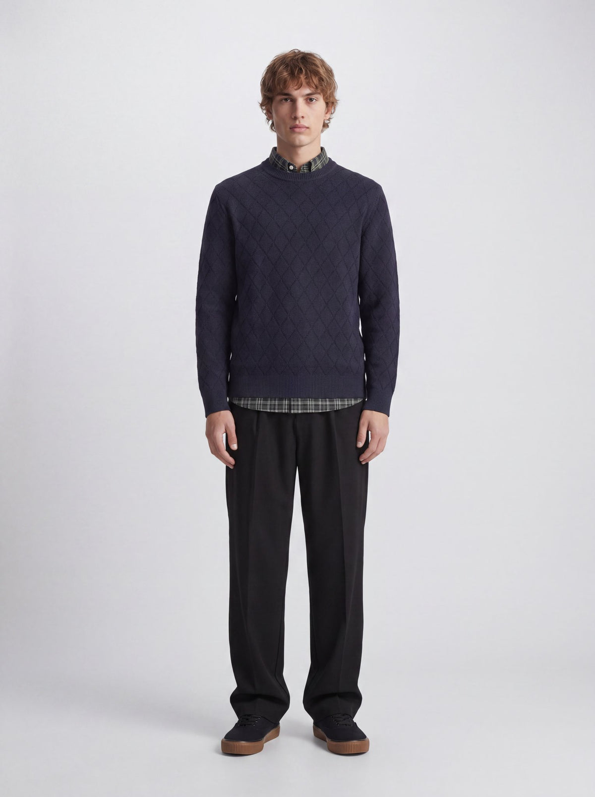 Jack & Jones Herren Pullover Night Sky/Argyl