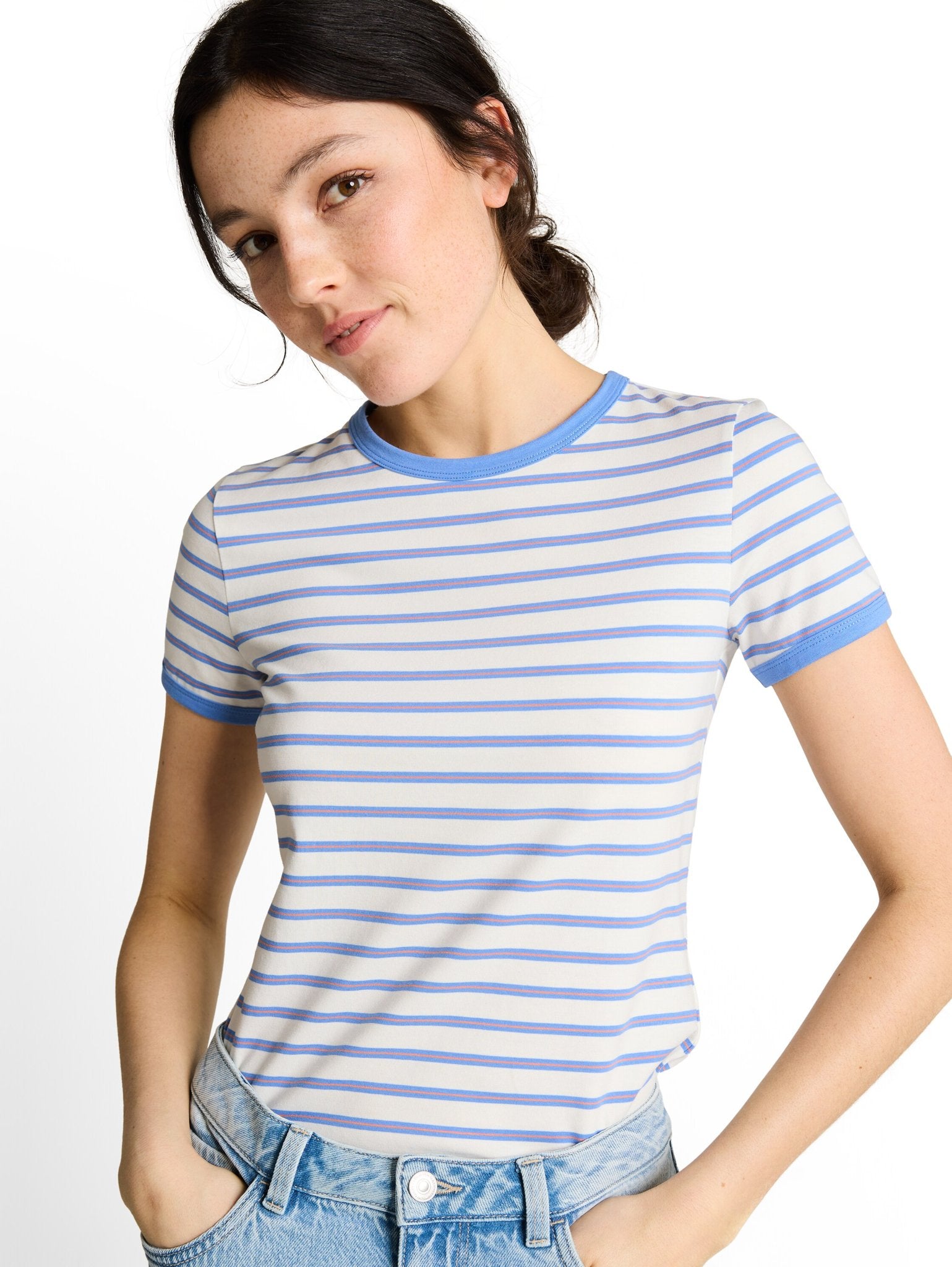 Tom Tailor denim Damen T-Shirts White Blue Cora