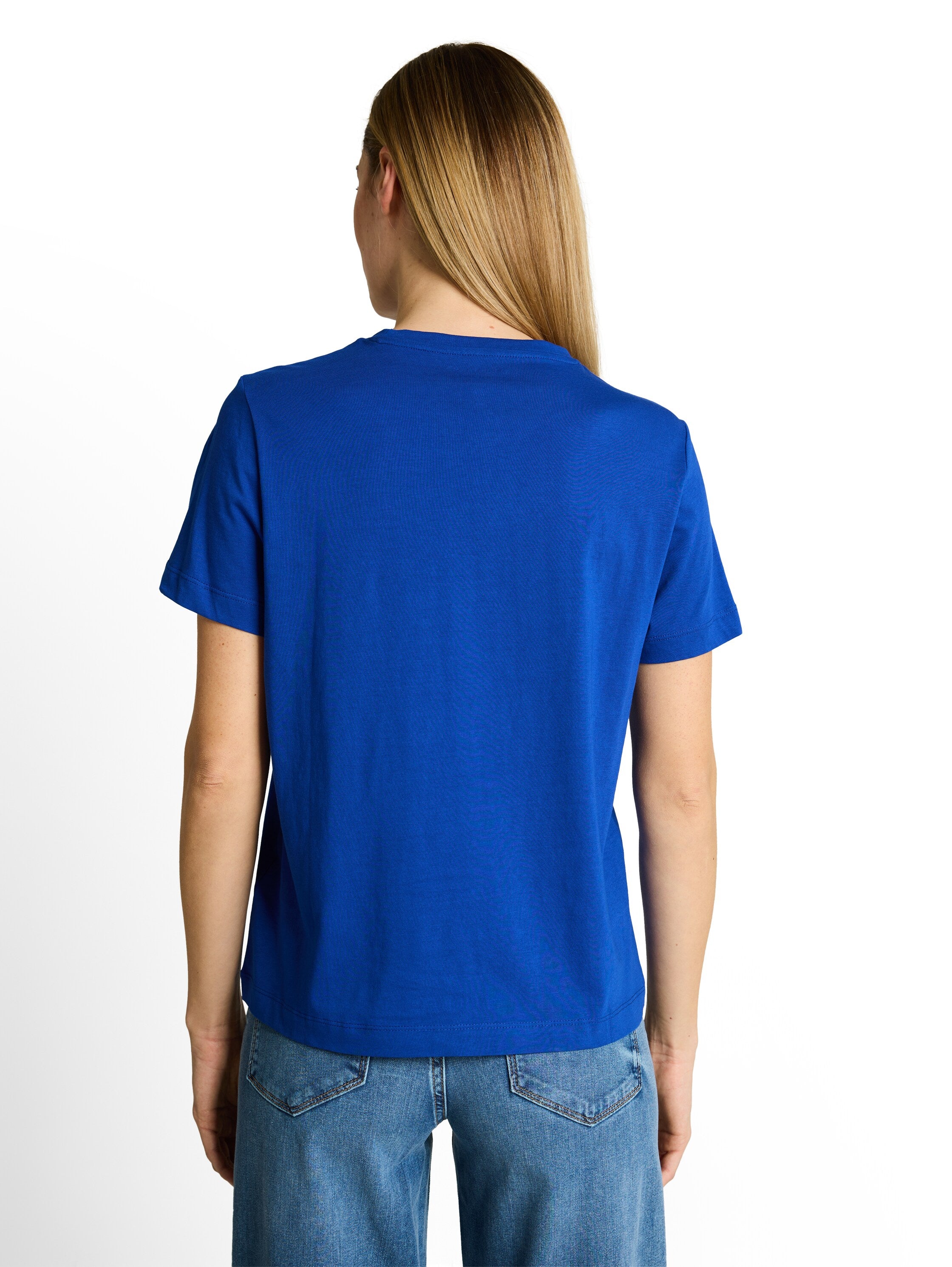 Tom Tailor Damen T-Shirts Shiny Royal Blu
