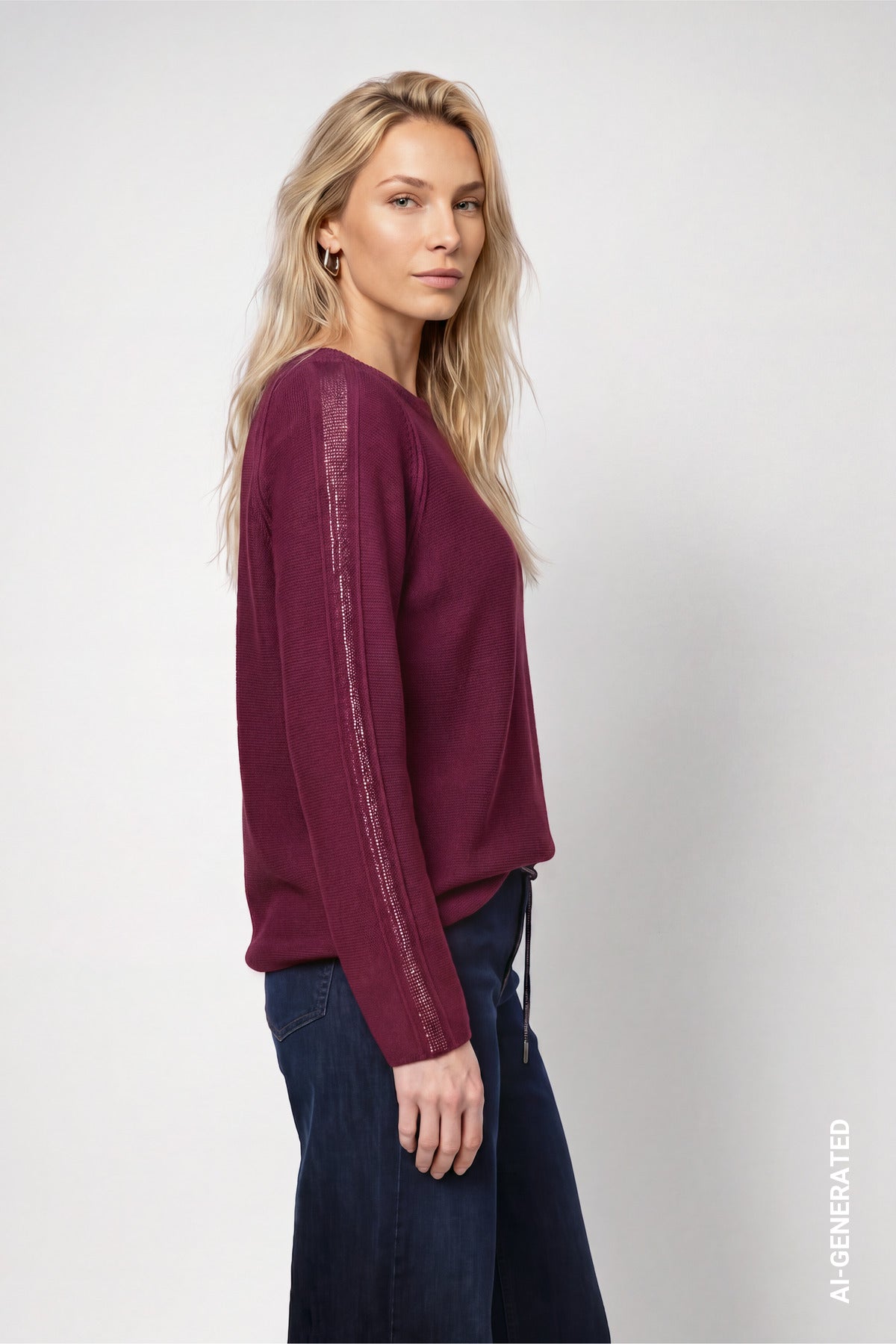 Monari Damen Pullover Dark Bordea