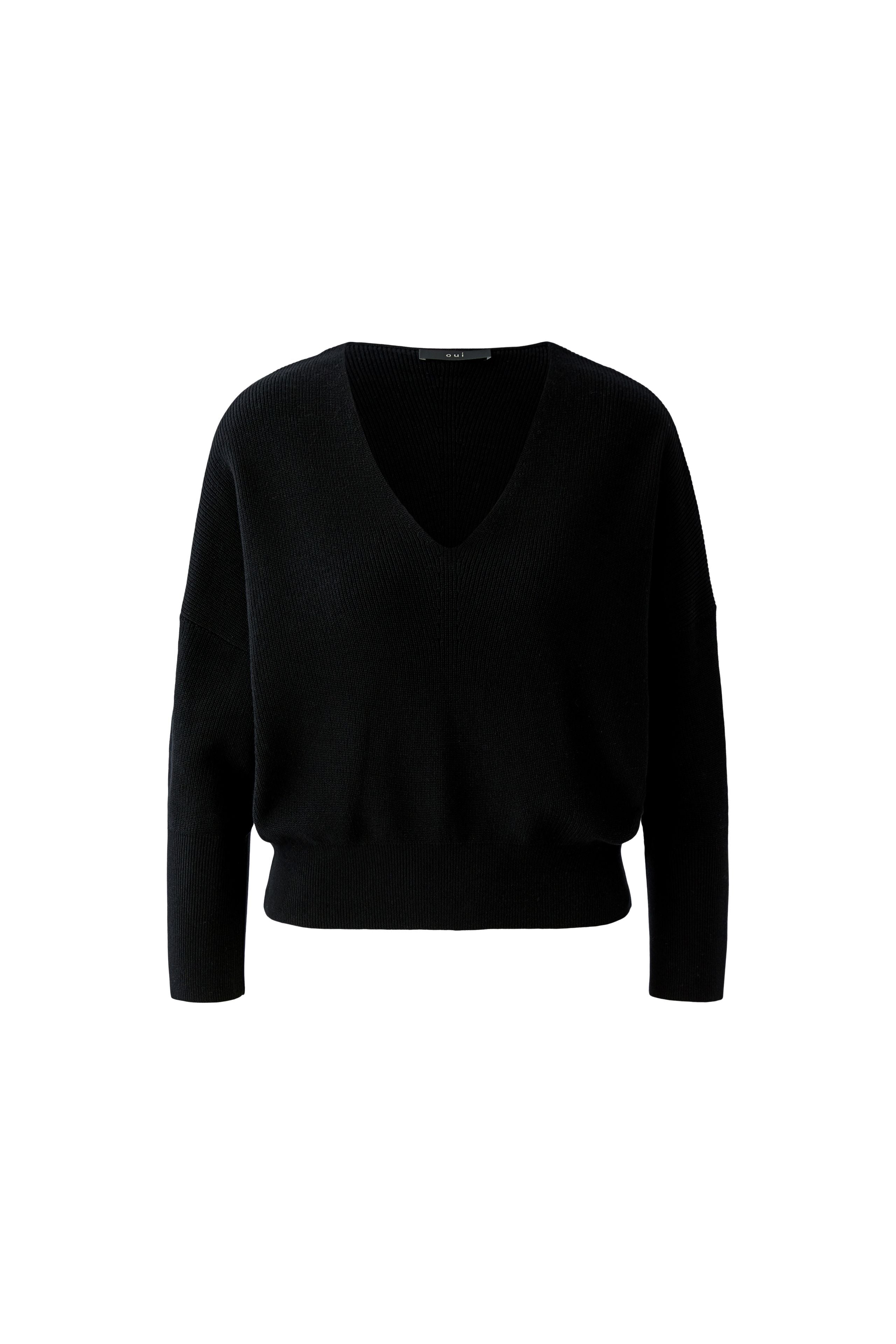 Oui Damen Pullover  Black