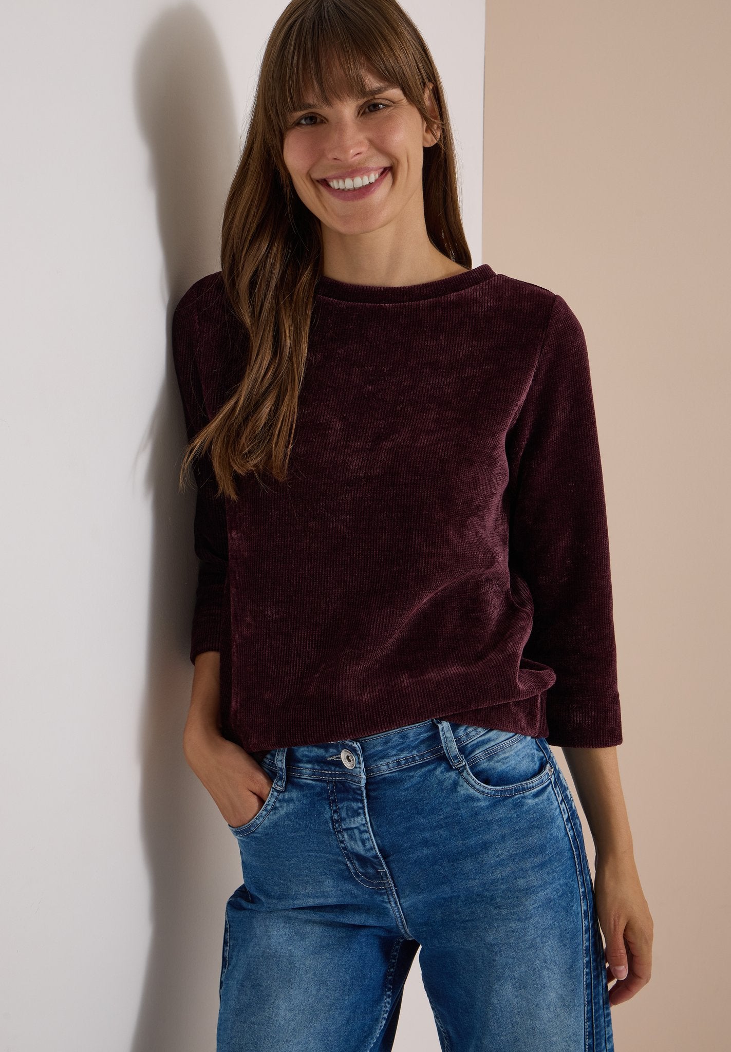 Cecil Damen T-Shirts Berry Red