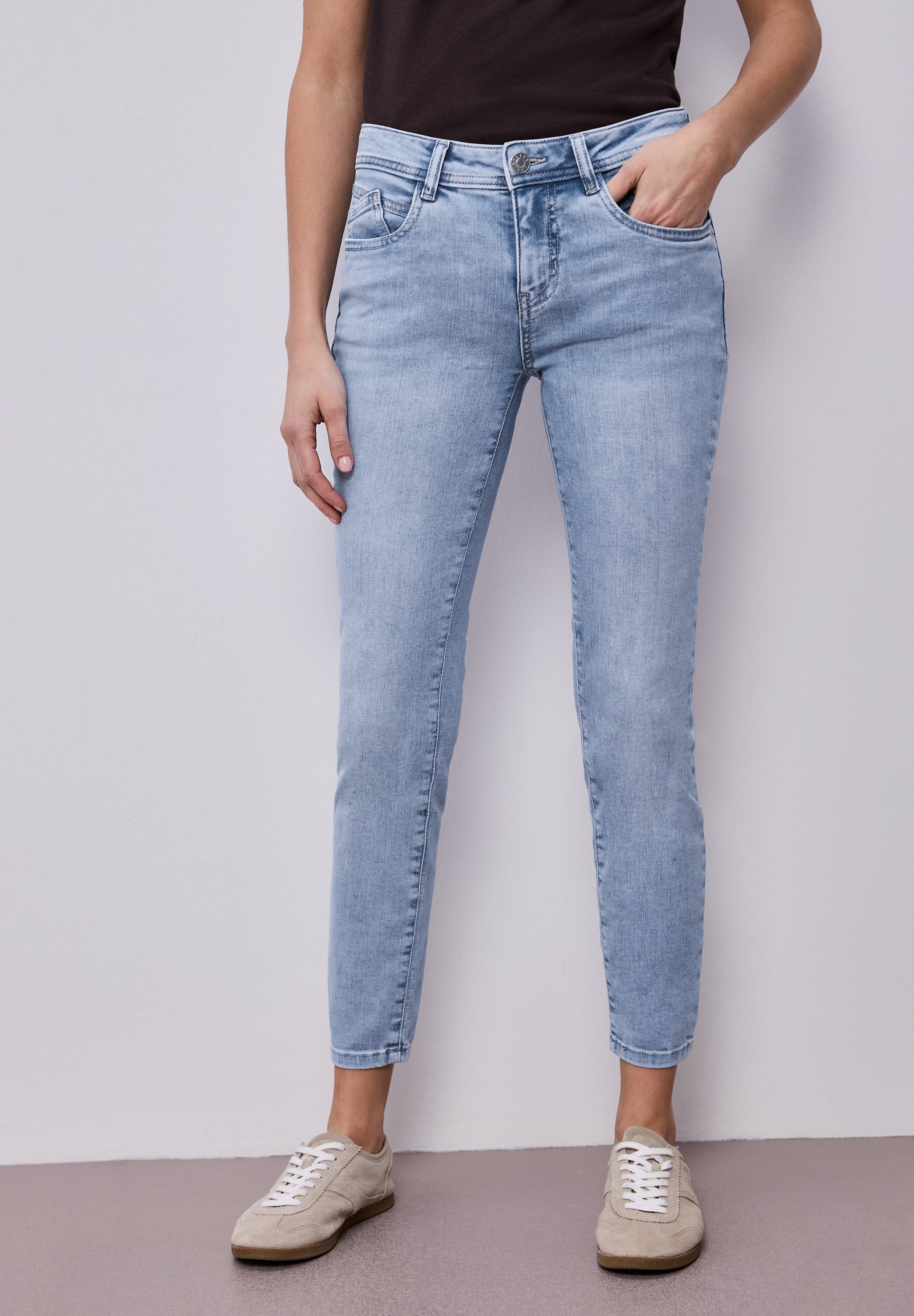 Street One Damen Hosen  Light Blu