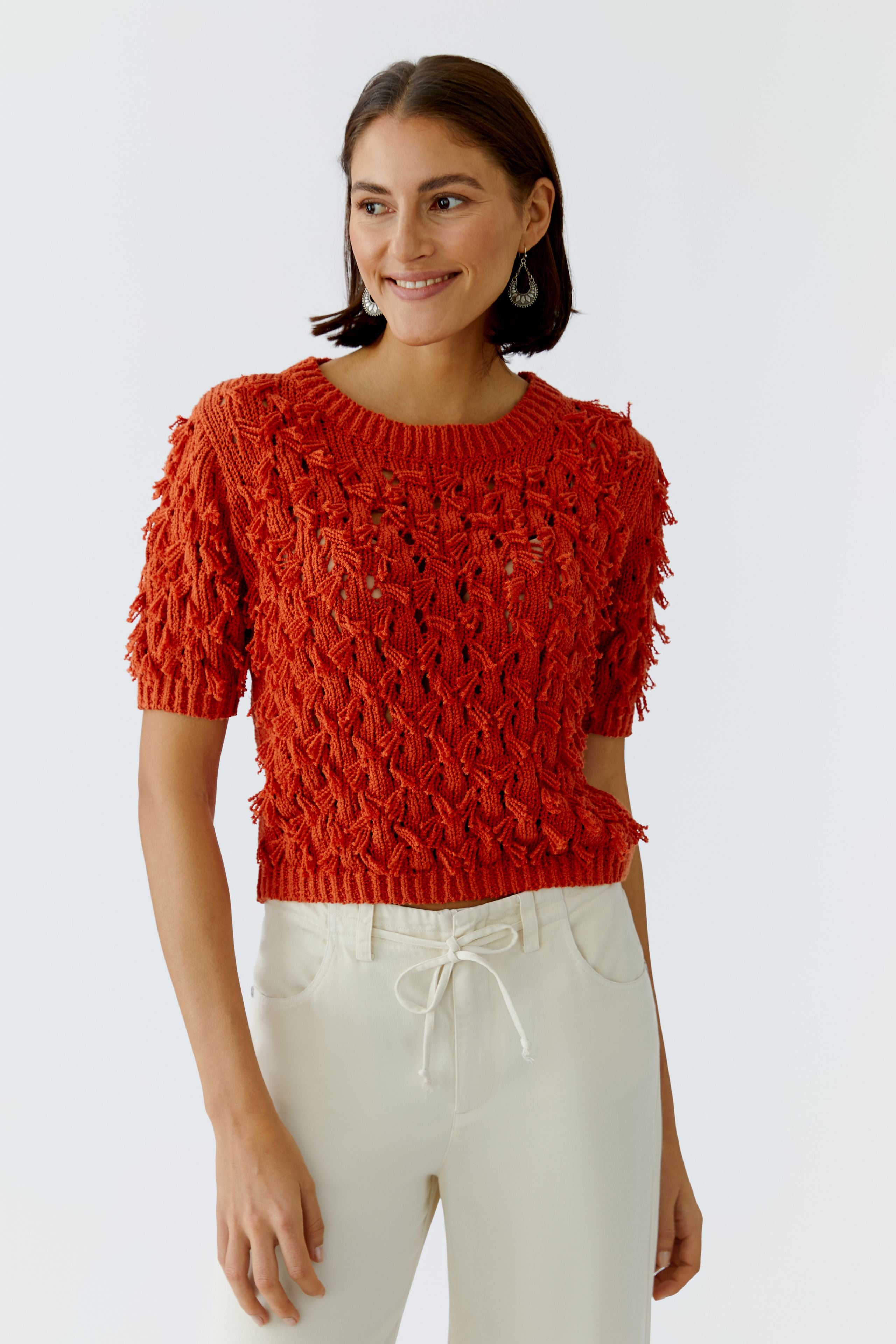 Oui Damen Pullover  Burnt Tang