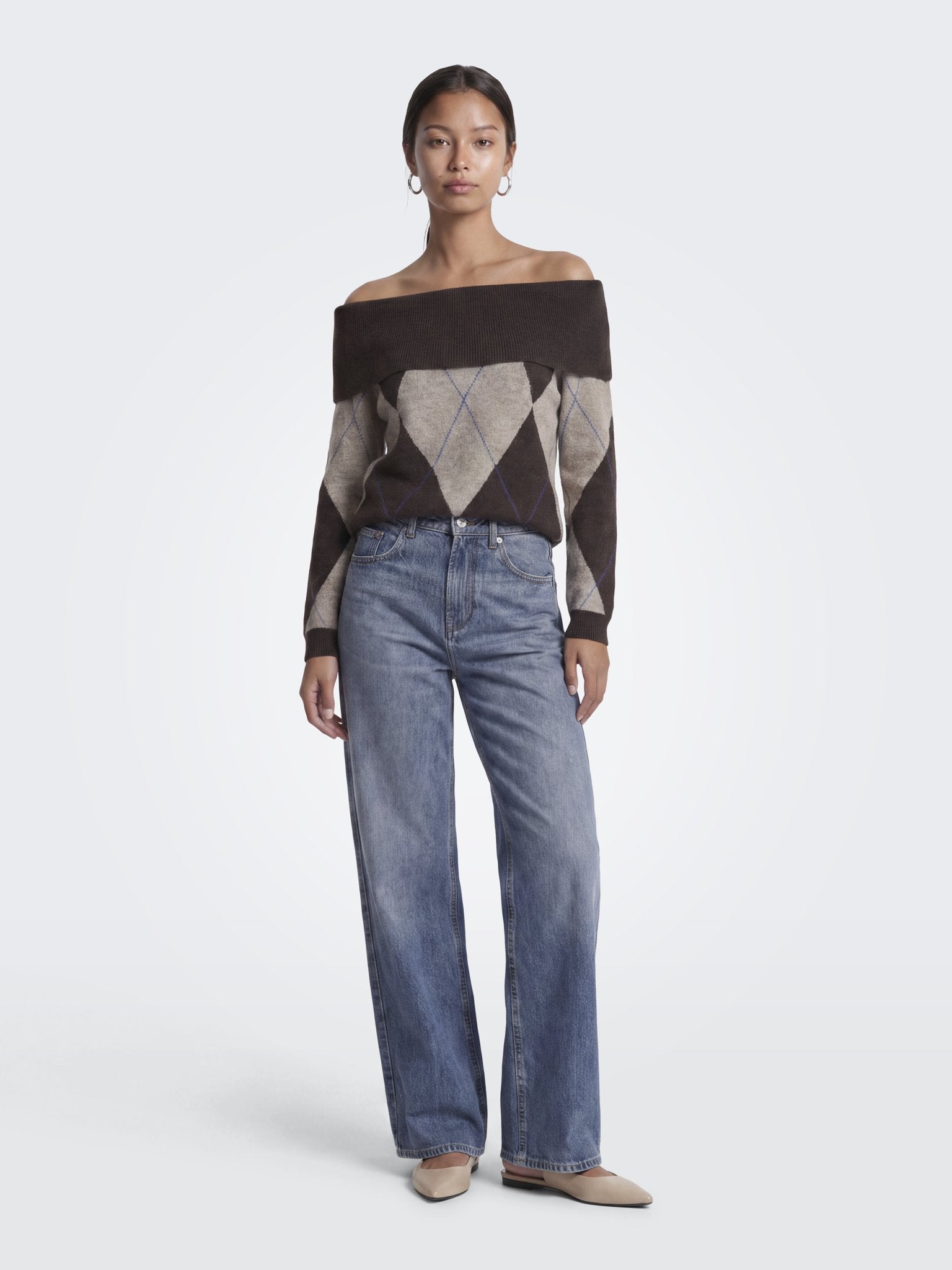 only Damen Pullover Coffee Bean/Wal