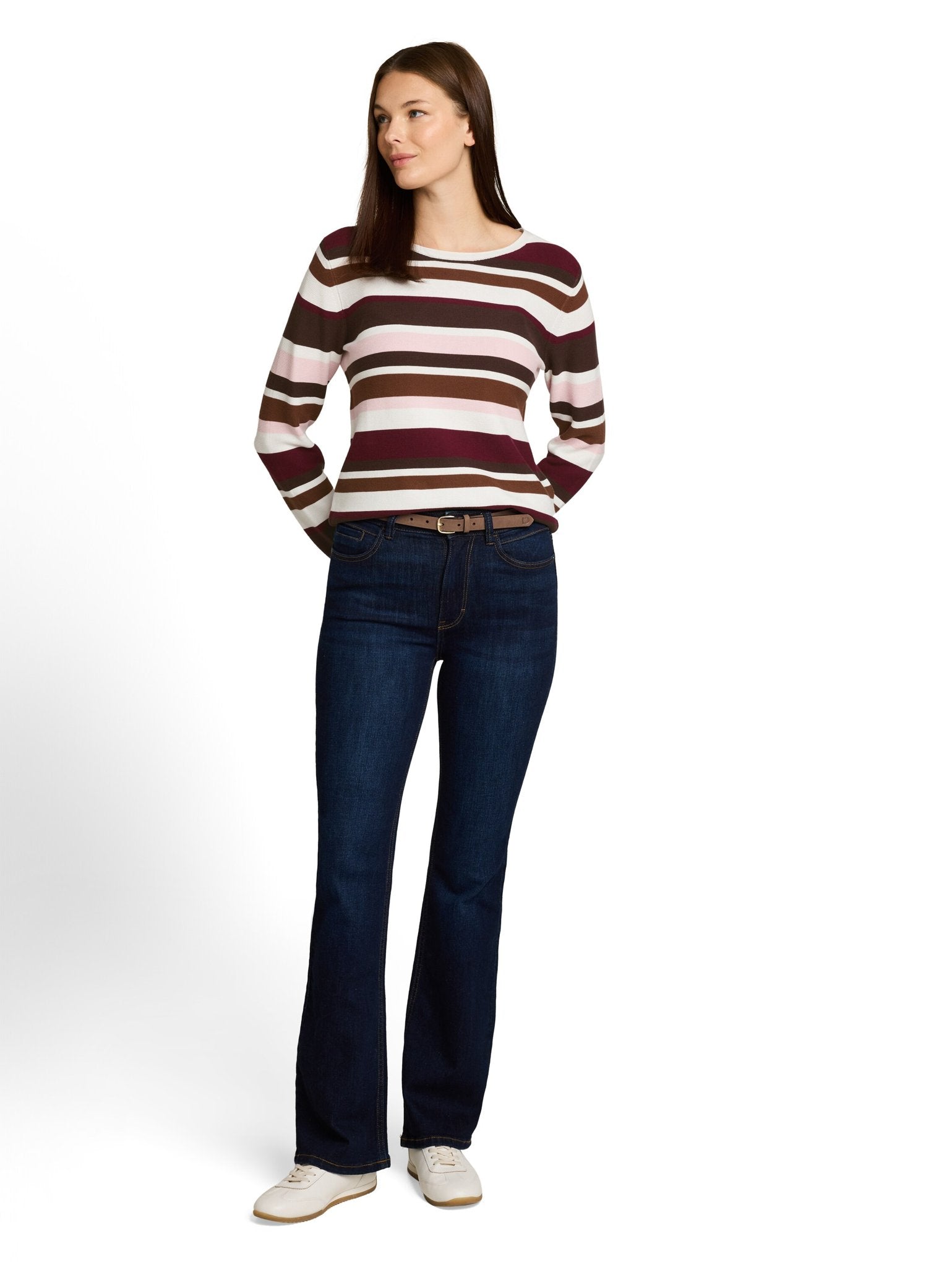 Tom Tailor Damen Pullover Camel Brown Red