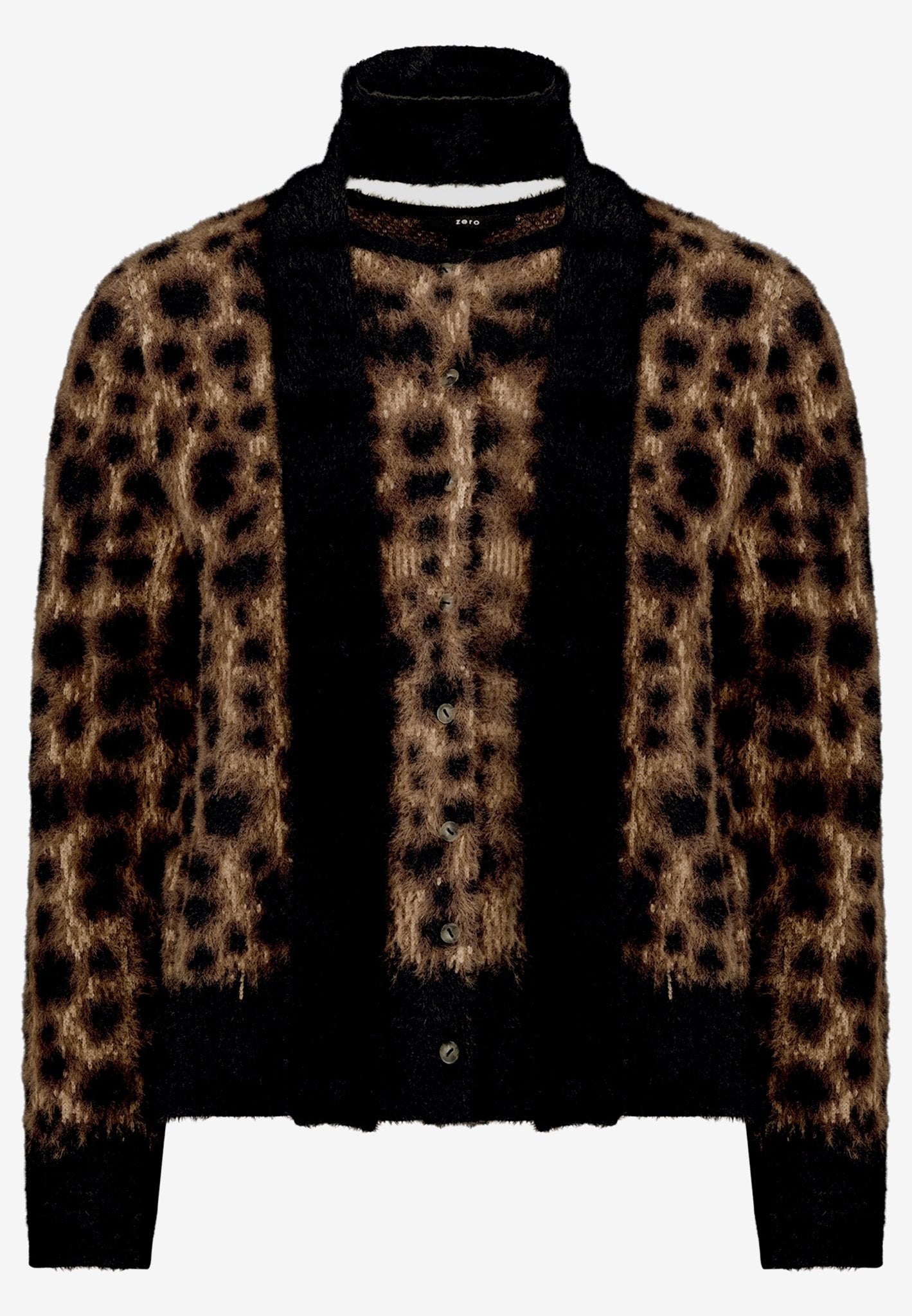 Zero Damen Strickjacken Patch Black/Bro