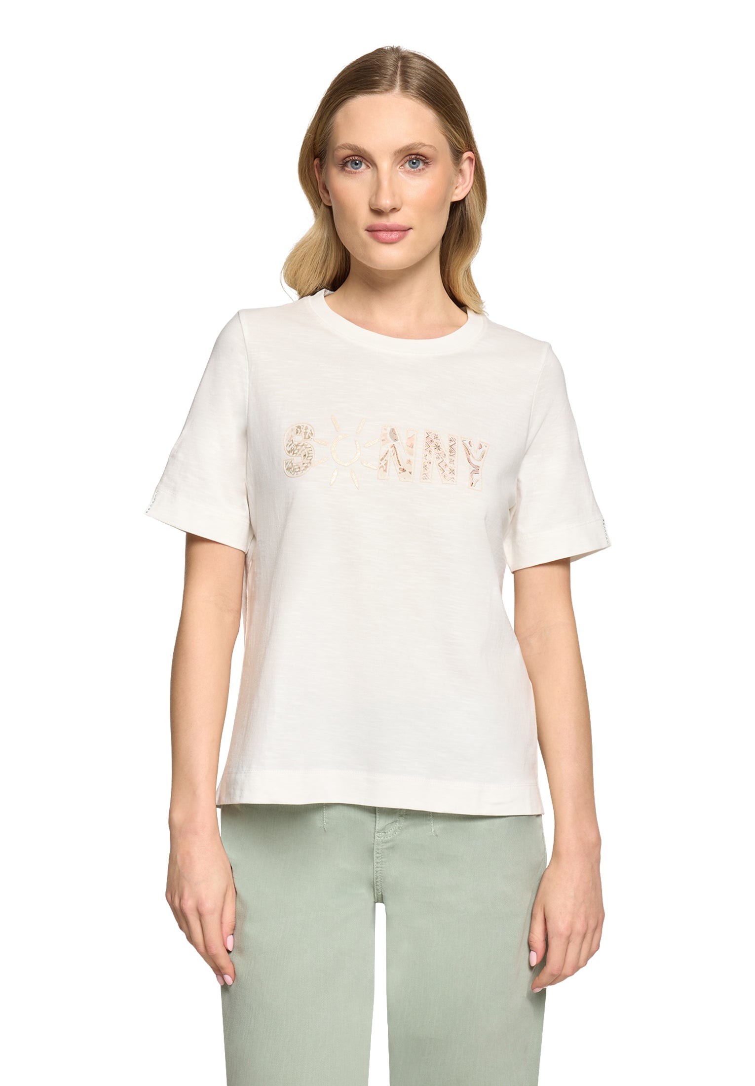 Cartoon Damen T-Shirts Patch Cream/Nat