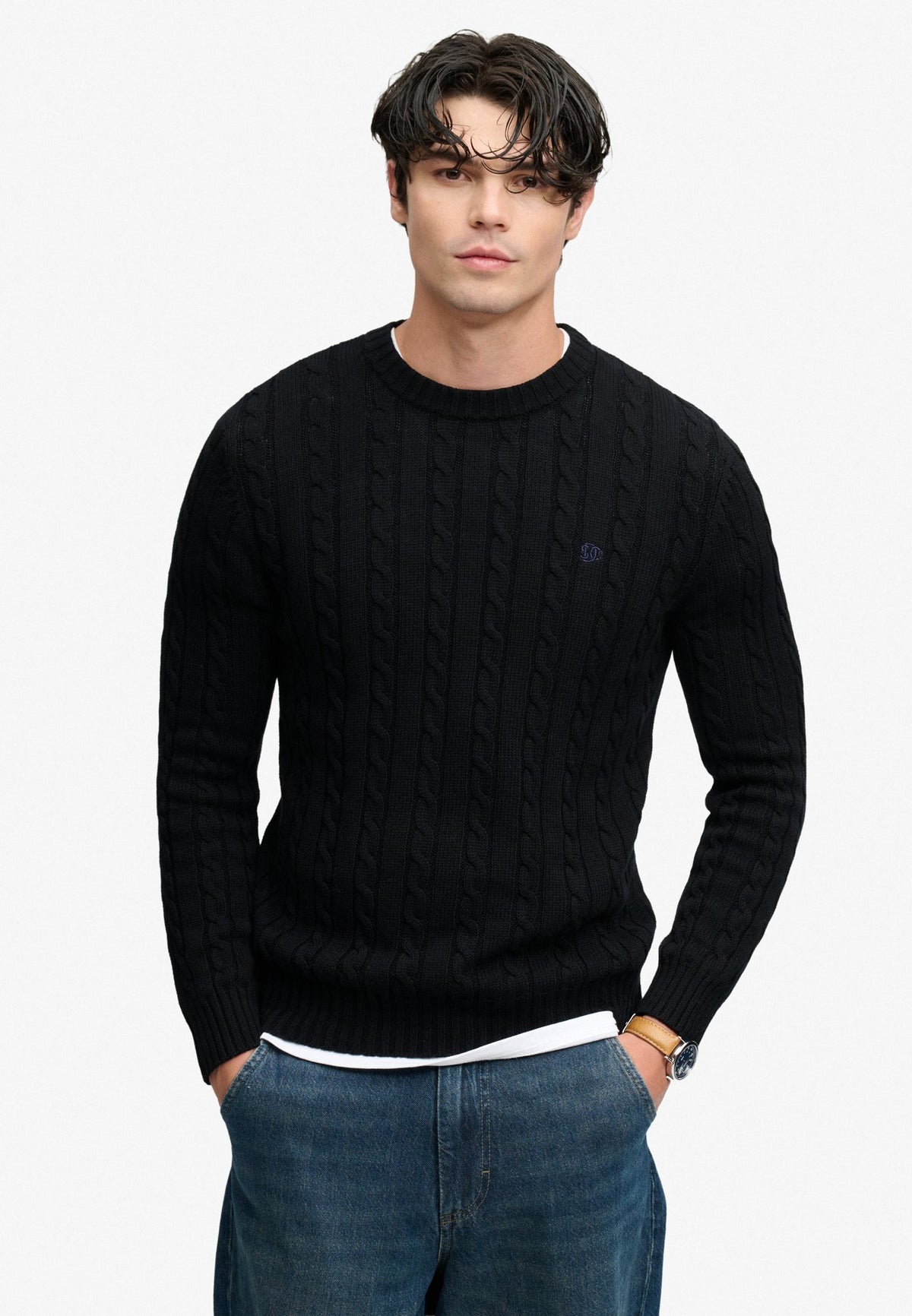Superdry Herren Strickjacken A Black