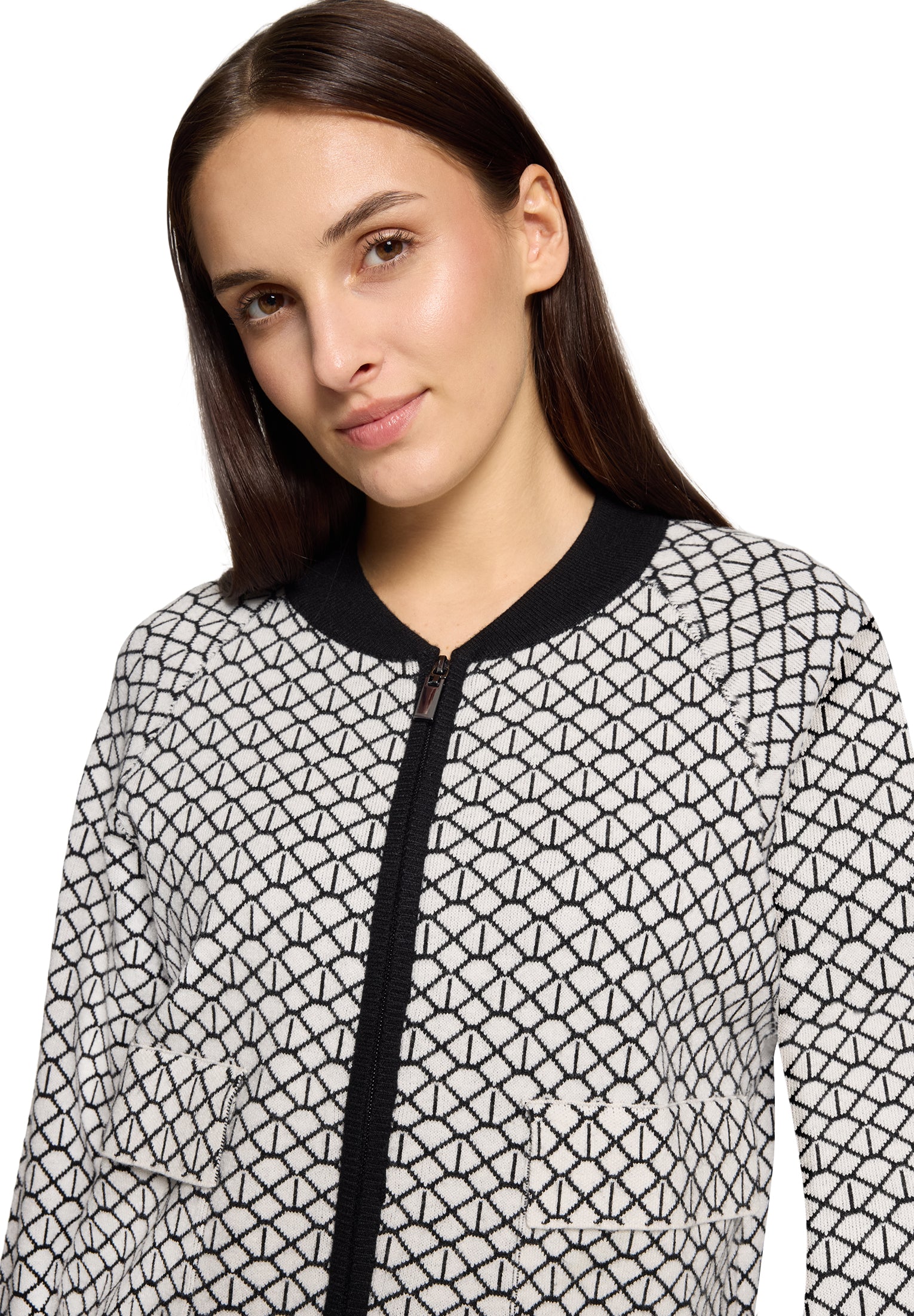 Betty & Co Damen Strickjacken Cream/Black