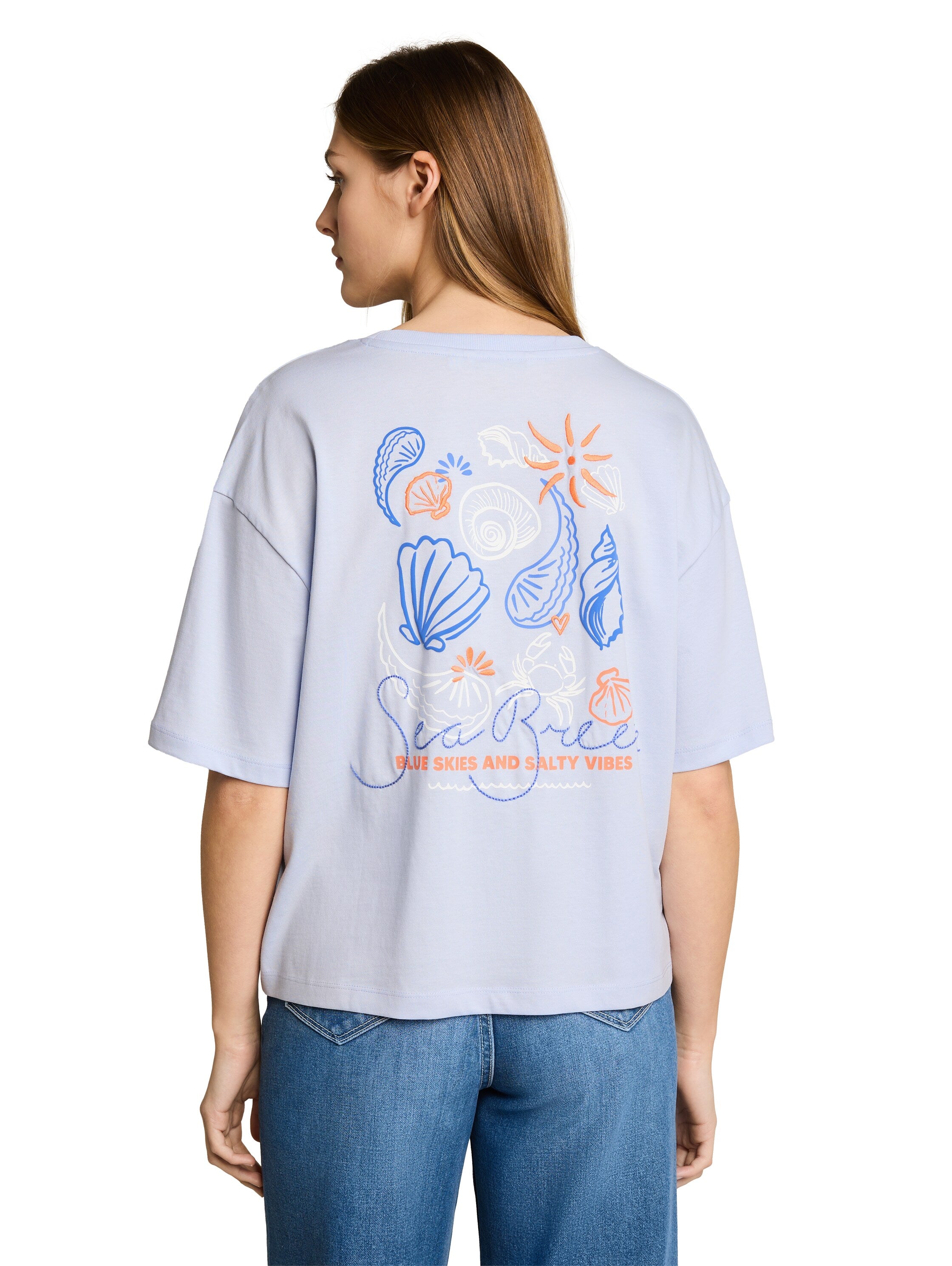 Tom Tailor denim Damen T-Shirts Mountain Sky Bl