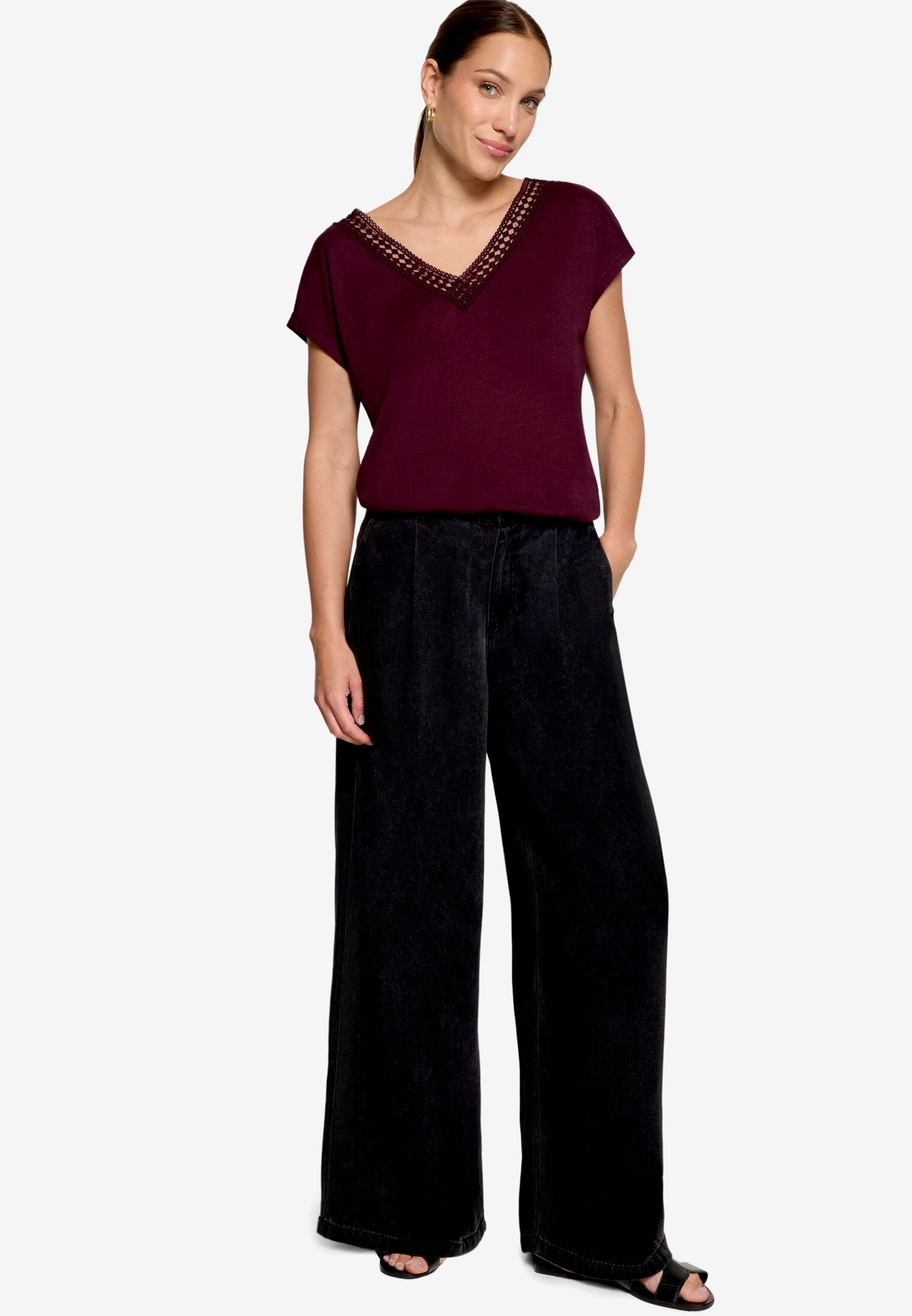 Zero Damen Tops Dark Aubergine