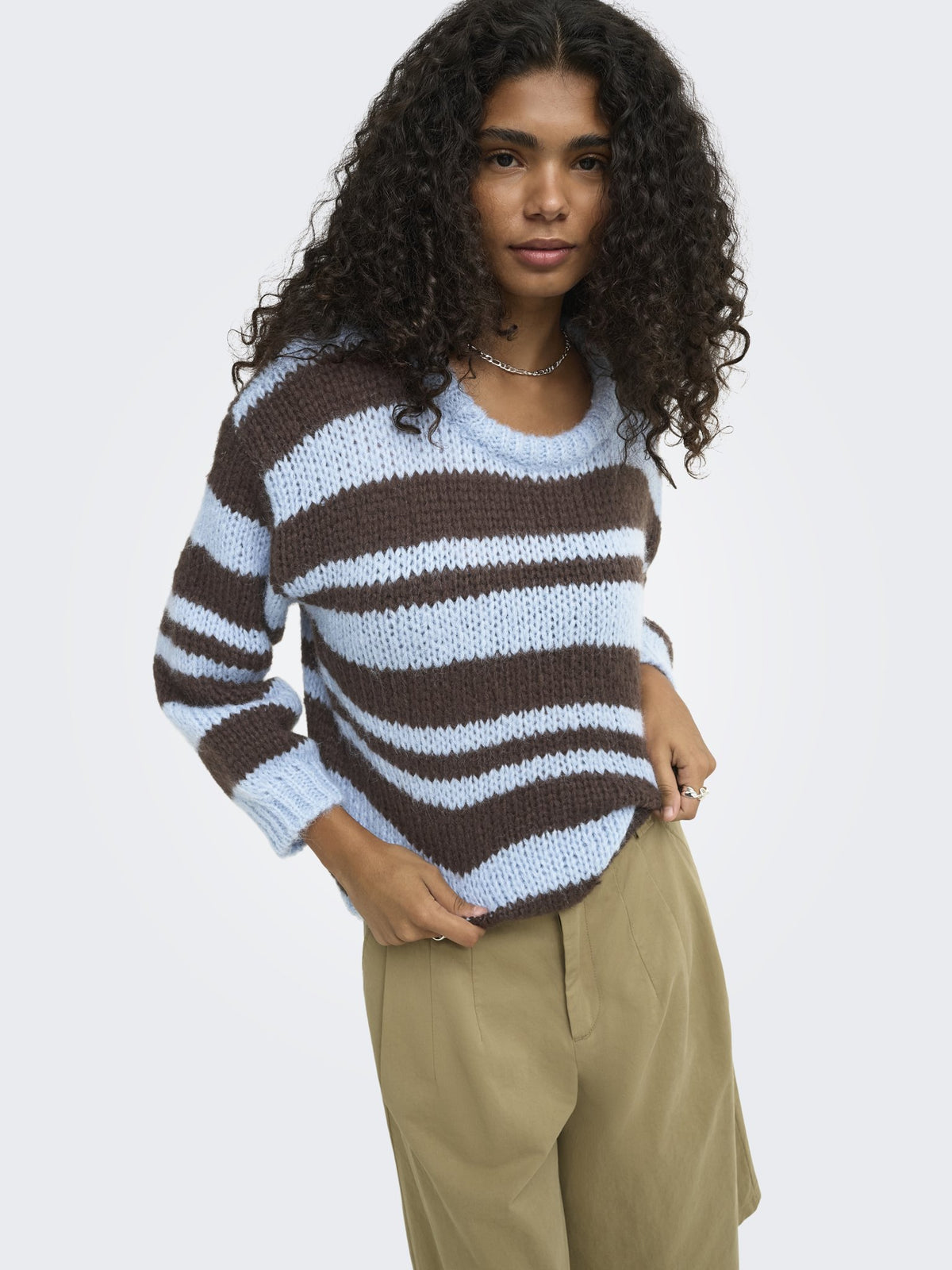 Only Damen Pullover Dusty Blue/Bloc