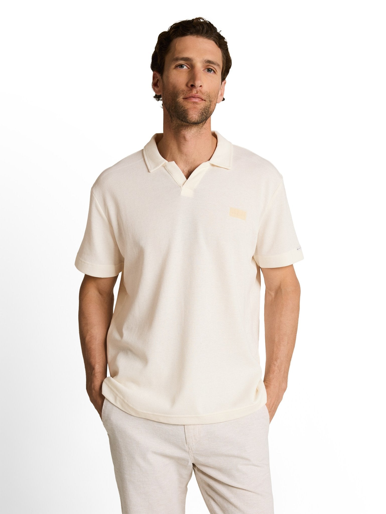 Tom Tailor Herren Polo-Shirts Gardenia White