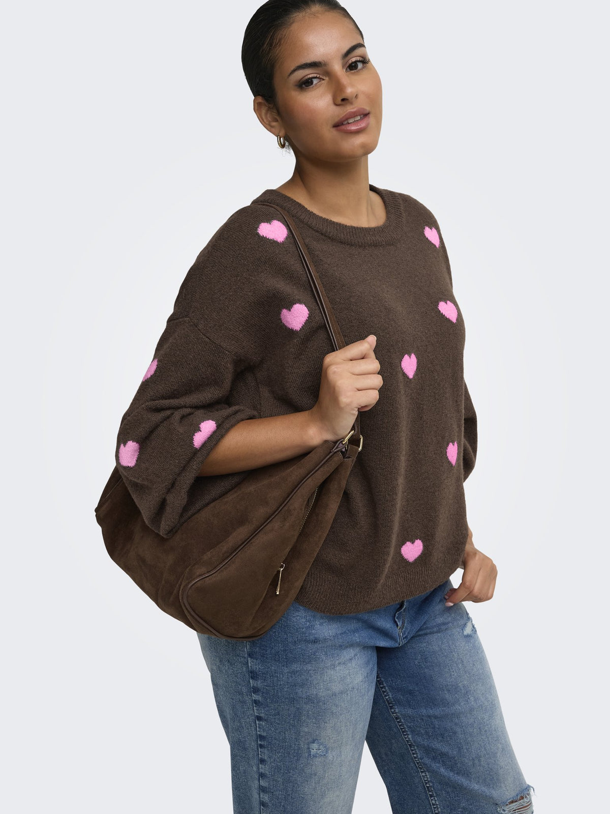 Only Carmakoma Damen Pullover Coffee Bean/Hea