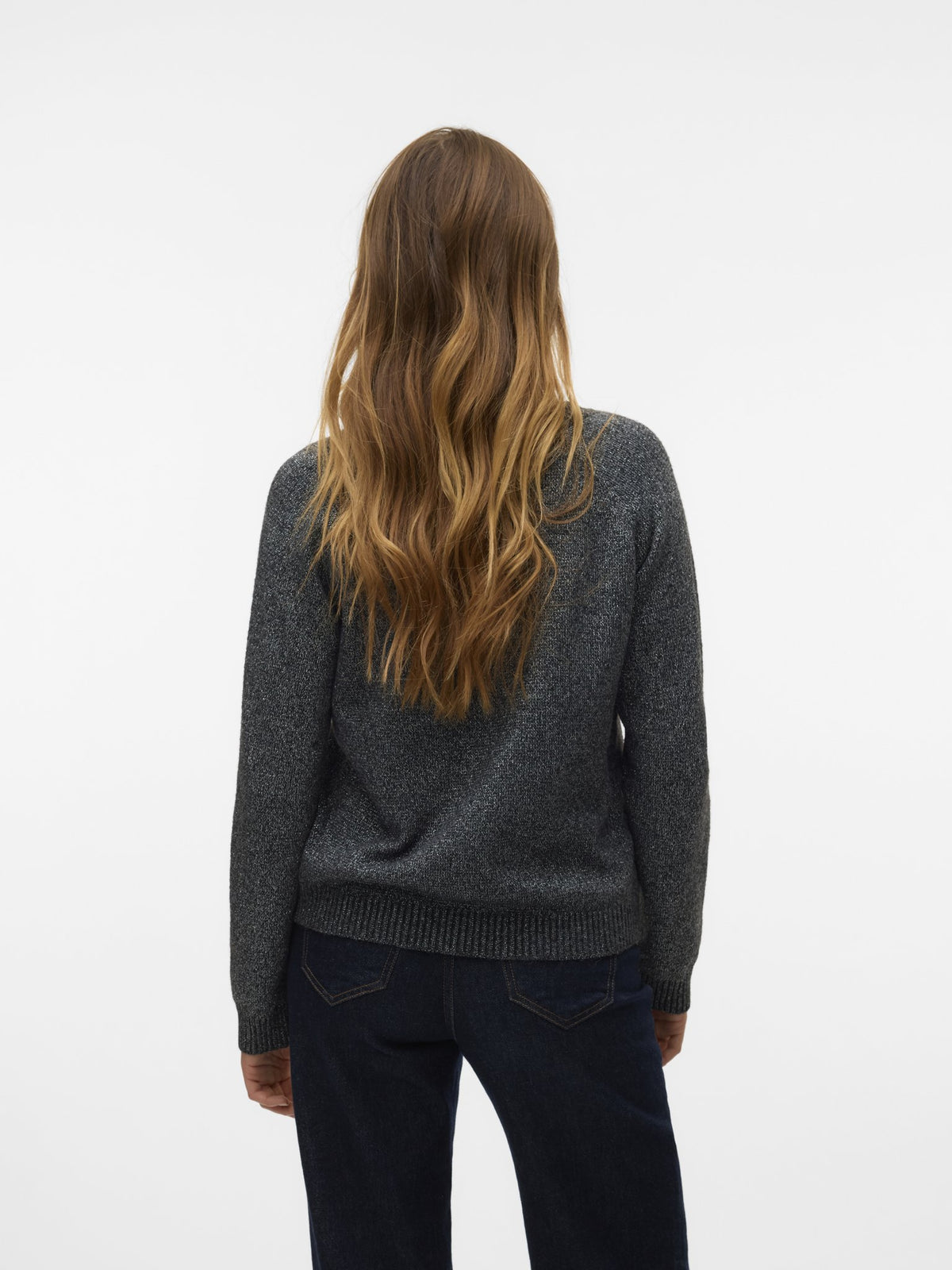 Vero Moda Damen Pullover Asphalt/W. Silv