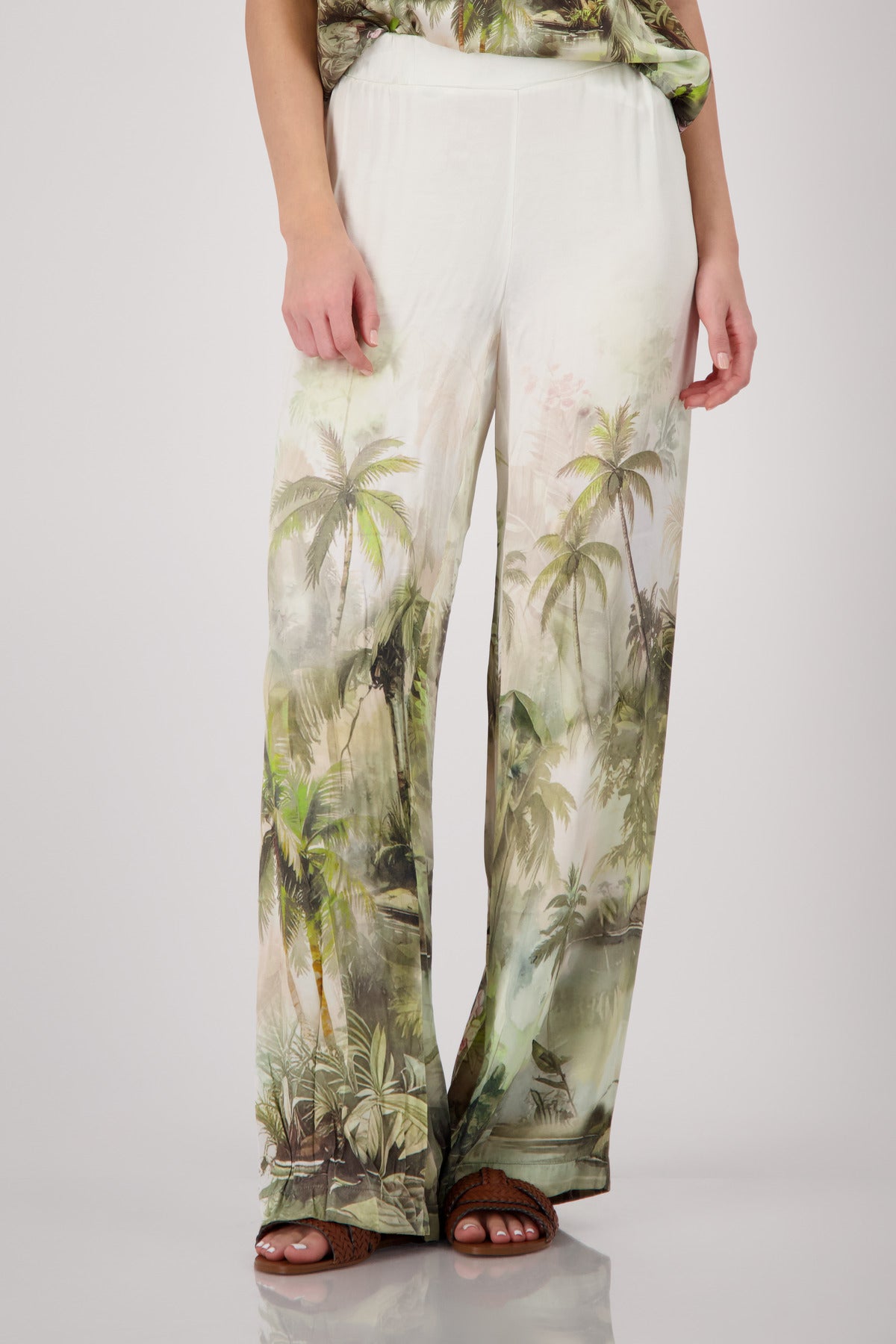 Monari Damen Hosen  Olive Gemus