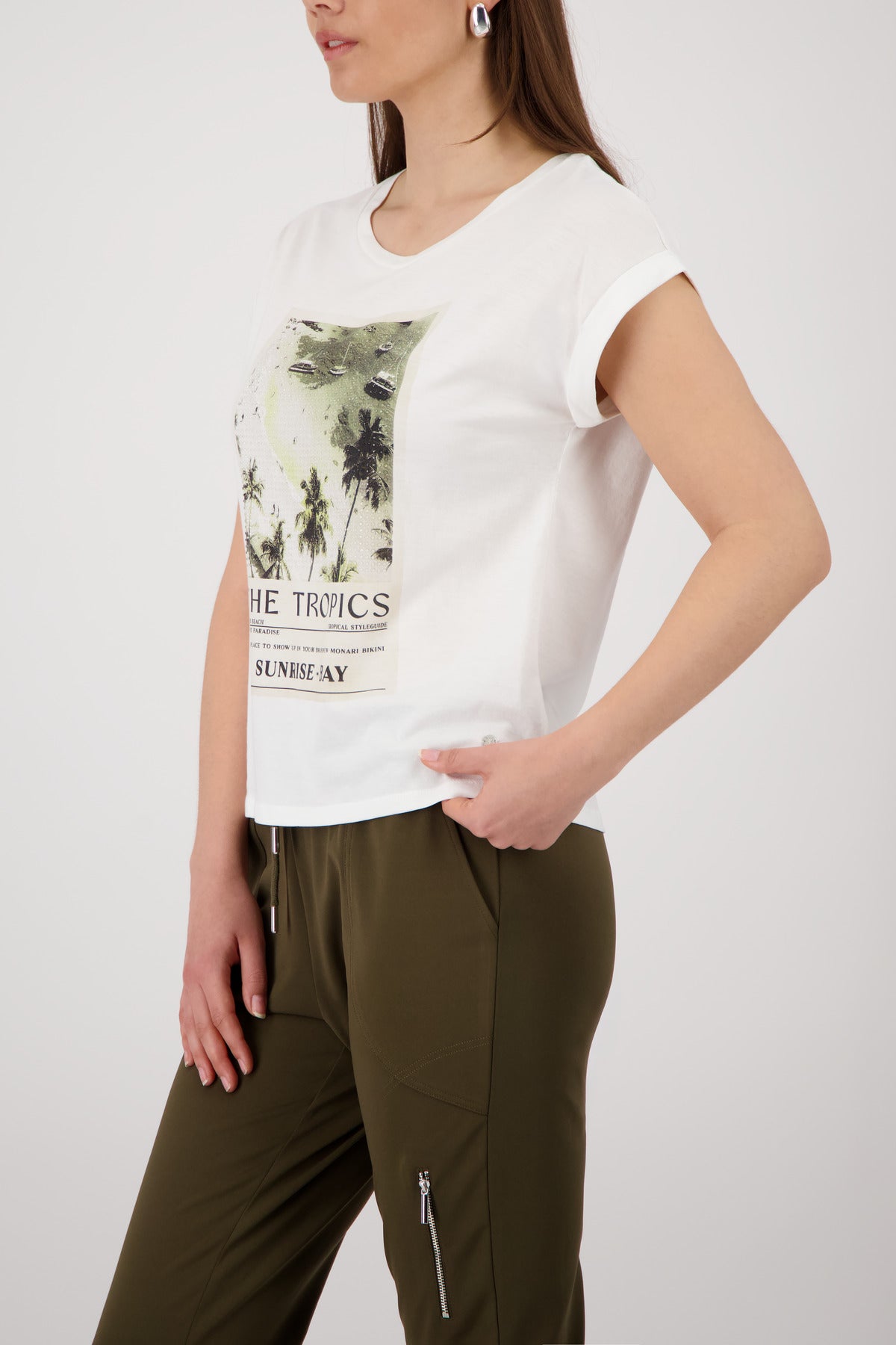 Monari Damen T-Shirts  Cream