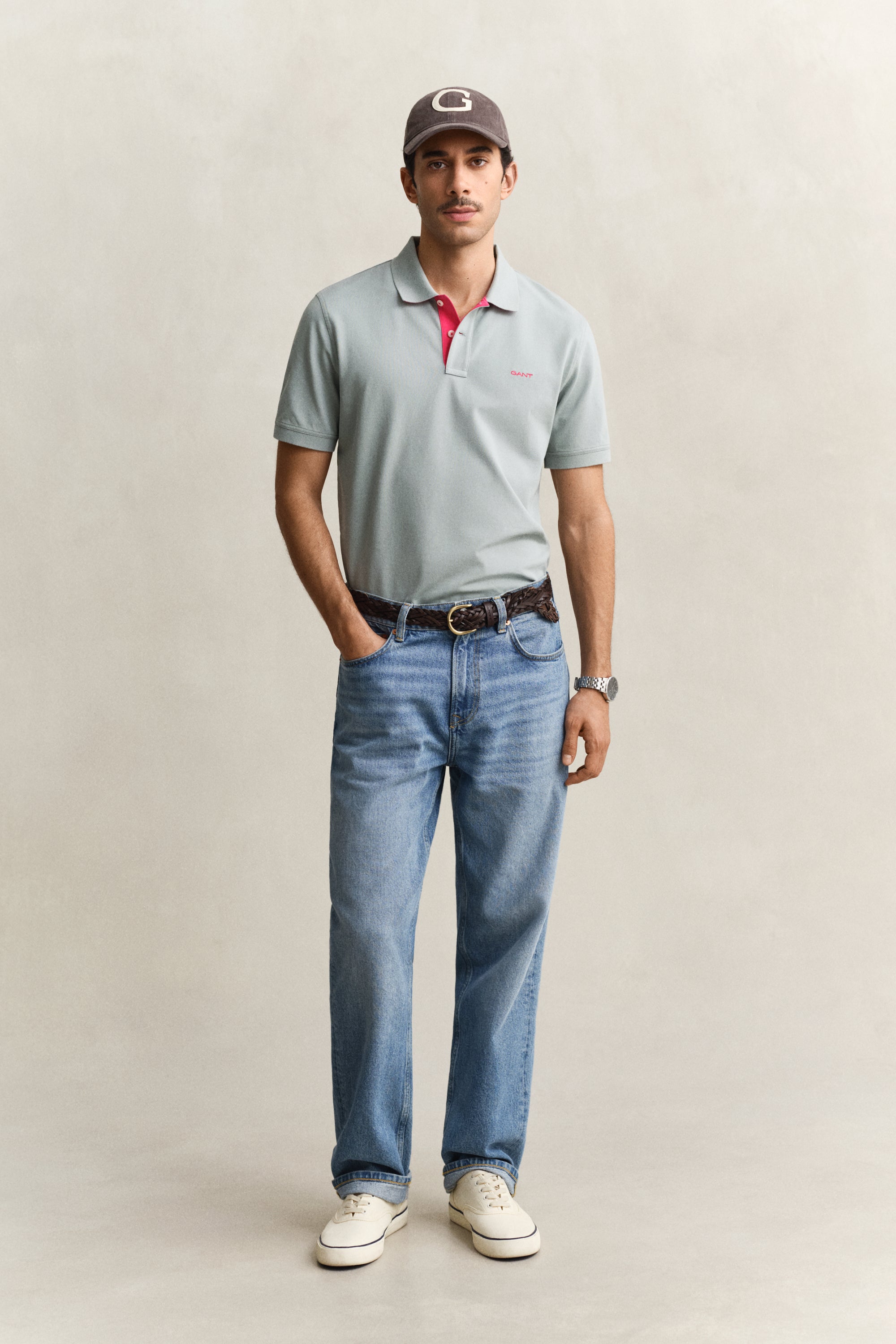 Gant Herren Polo-Shirts Ceramic Grey